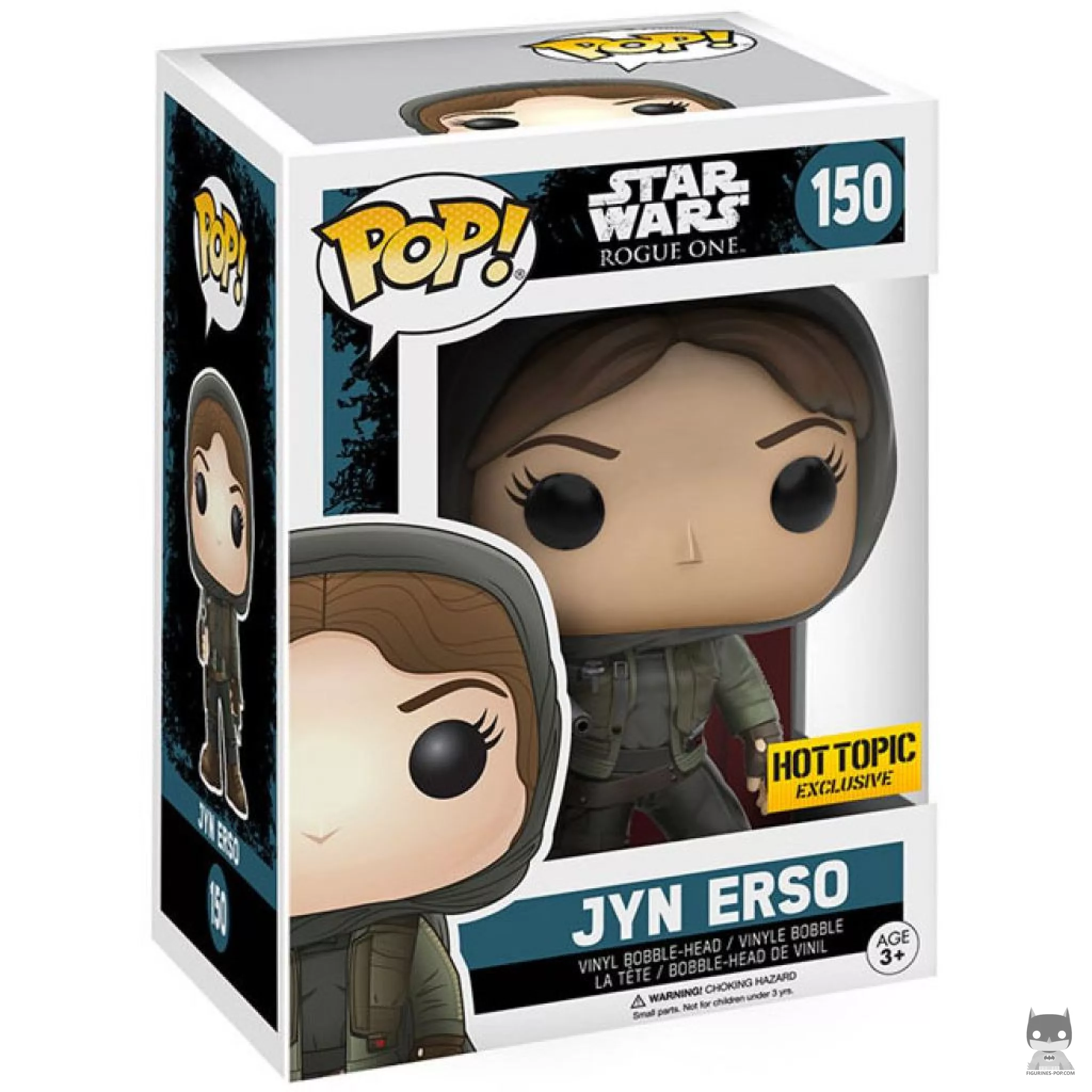 Figura Funko Pop! Jyn Erso con capucha en su caja