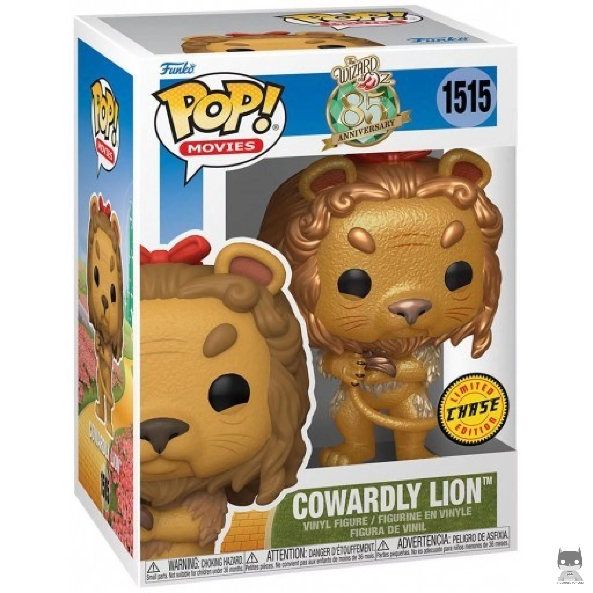 Figura Funko Pop! León Cobarde (Chase & Metalizado) en su caja