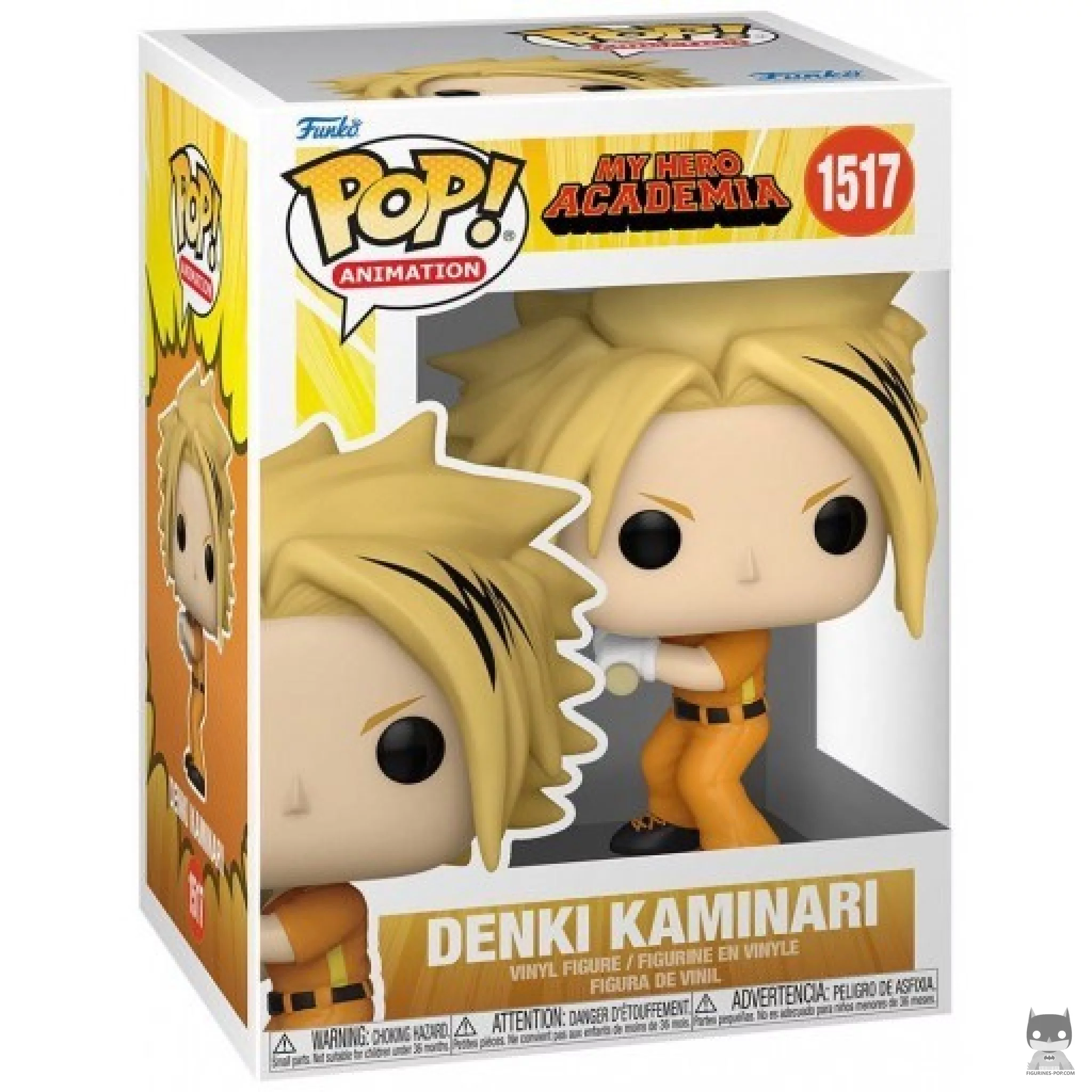 Figura Funko Pop! Denki Kaminari (Liga de Béisbol de Héroes) en su caja