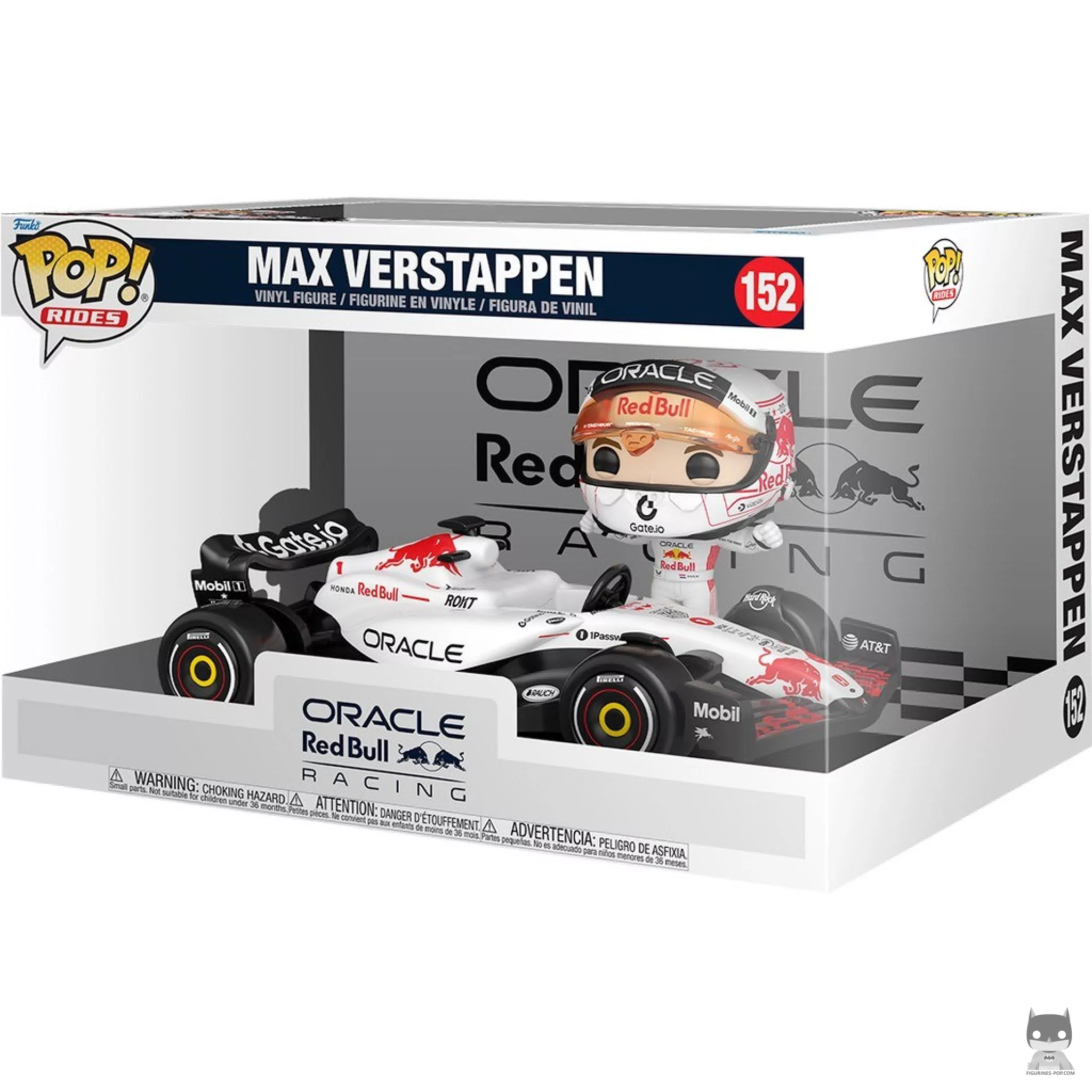 Figura Funko Pop! Max Verstappen con el Red Bull F1 en su caja