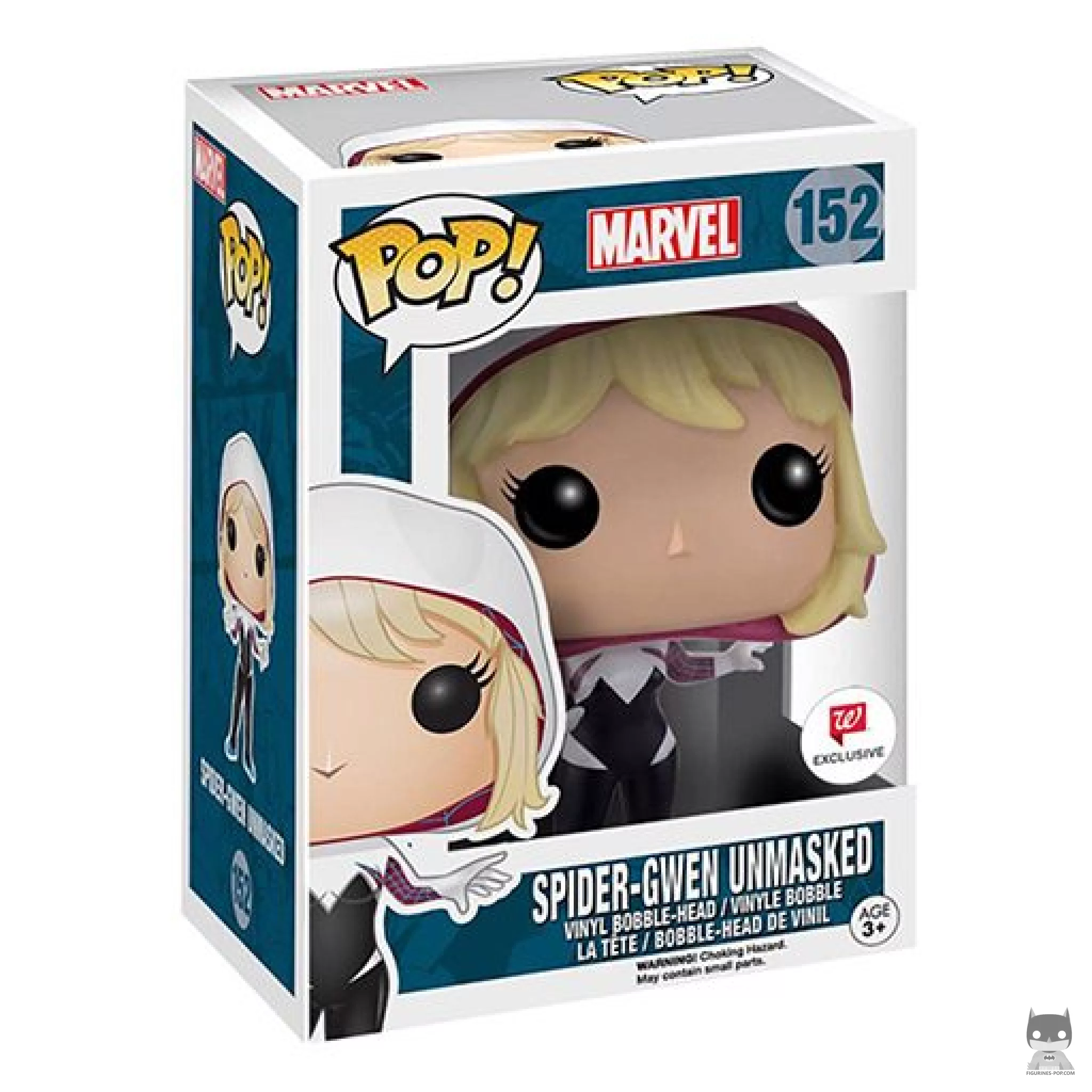 Figura Funko Pop! Spider-Gwen (Sin máscara) en su caja