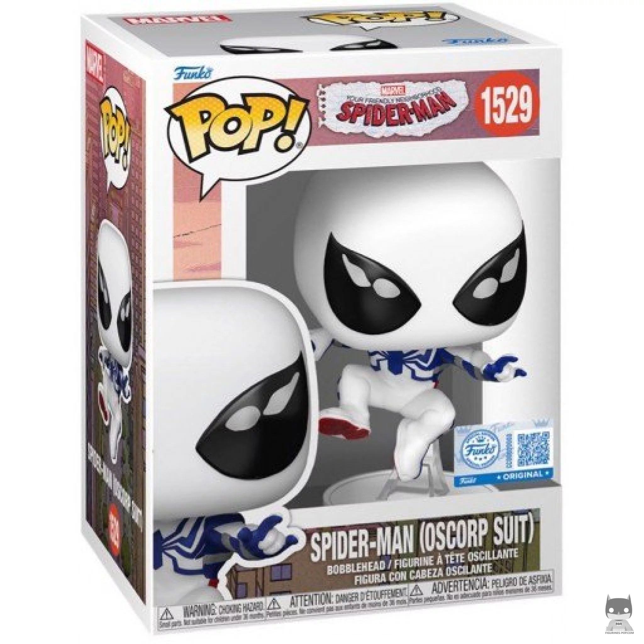 Figura Funko Pop! Spider-Man (Traje de Oscorp) en su caja