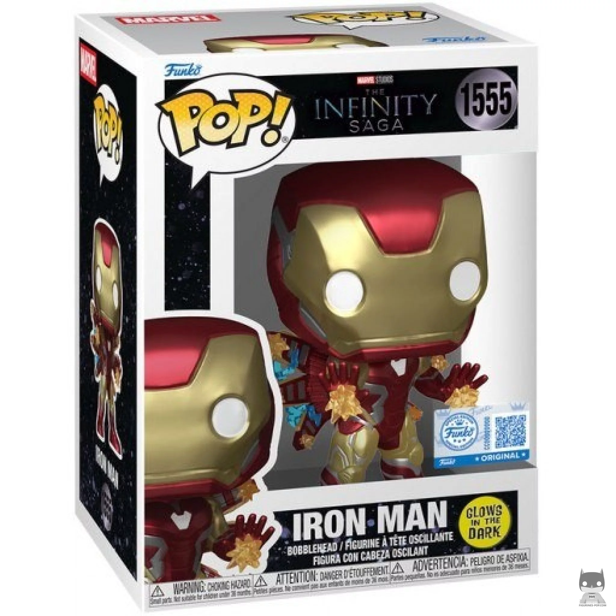 Figura Funko Pop! Iron Man (Brilla en la oscuridad) en su caja