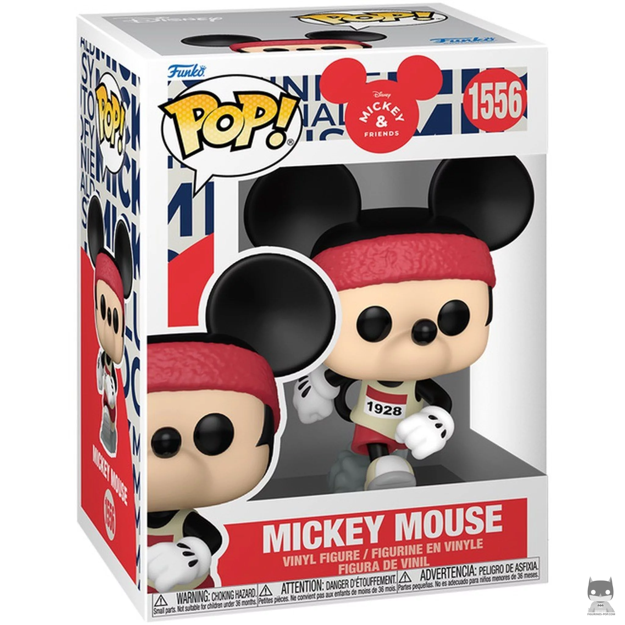 Figura Funko Pop! Mickey Mouse (Atuendo de maratón) en su caja
