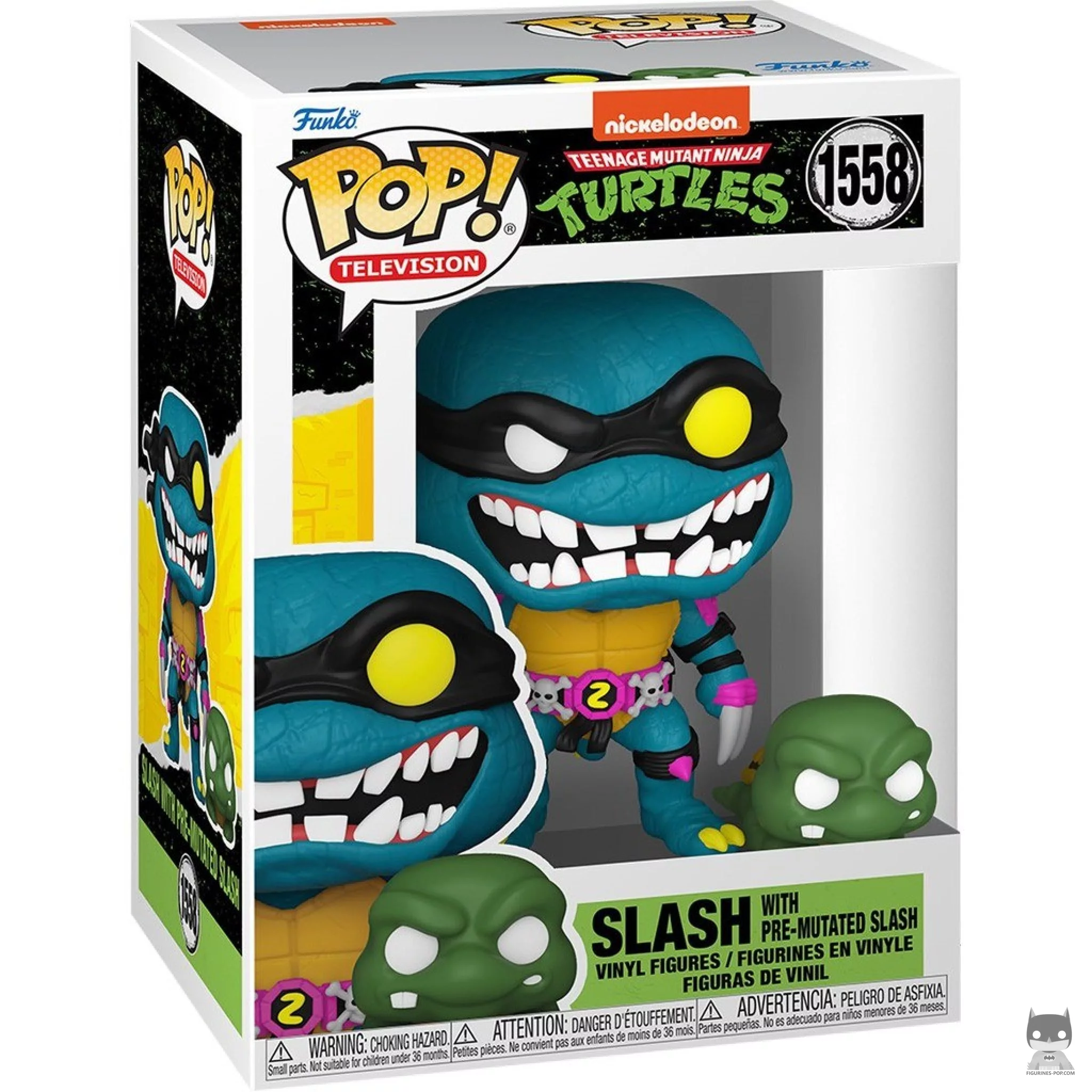 Figura Funko Pop! Slash con Slash antes de mutar en su caja