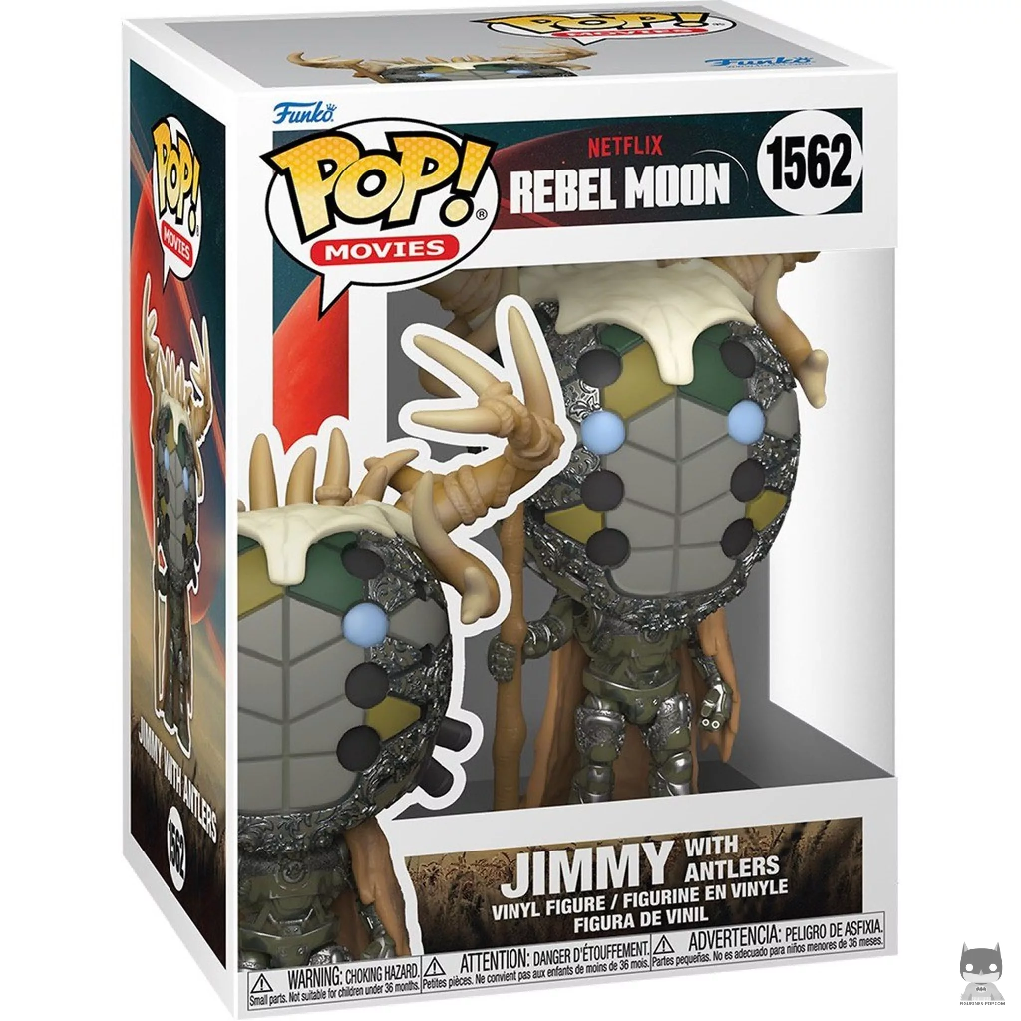 Figura Funko Pop! Jimmy con cuernos de reno en su caja