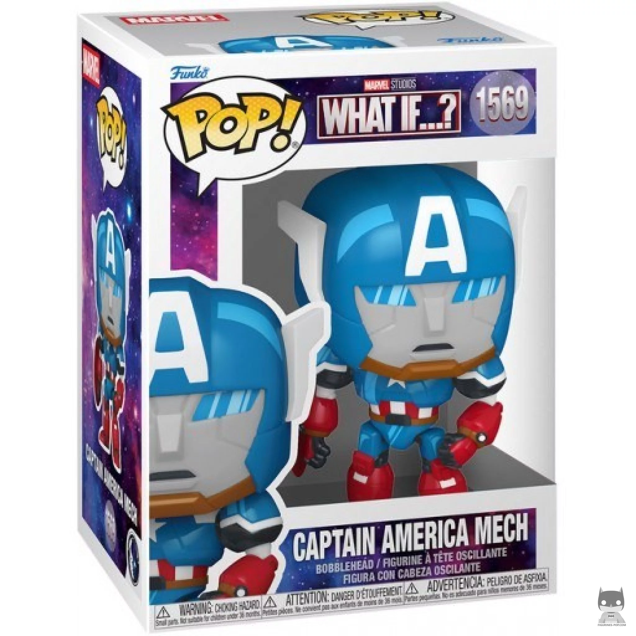 Figura Funko Pop! Mecha del Capitán América en su caja