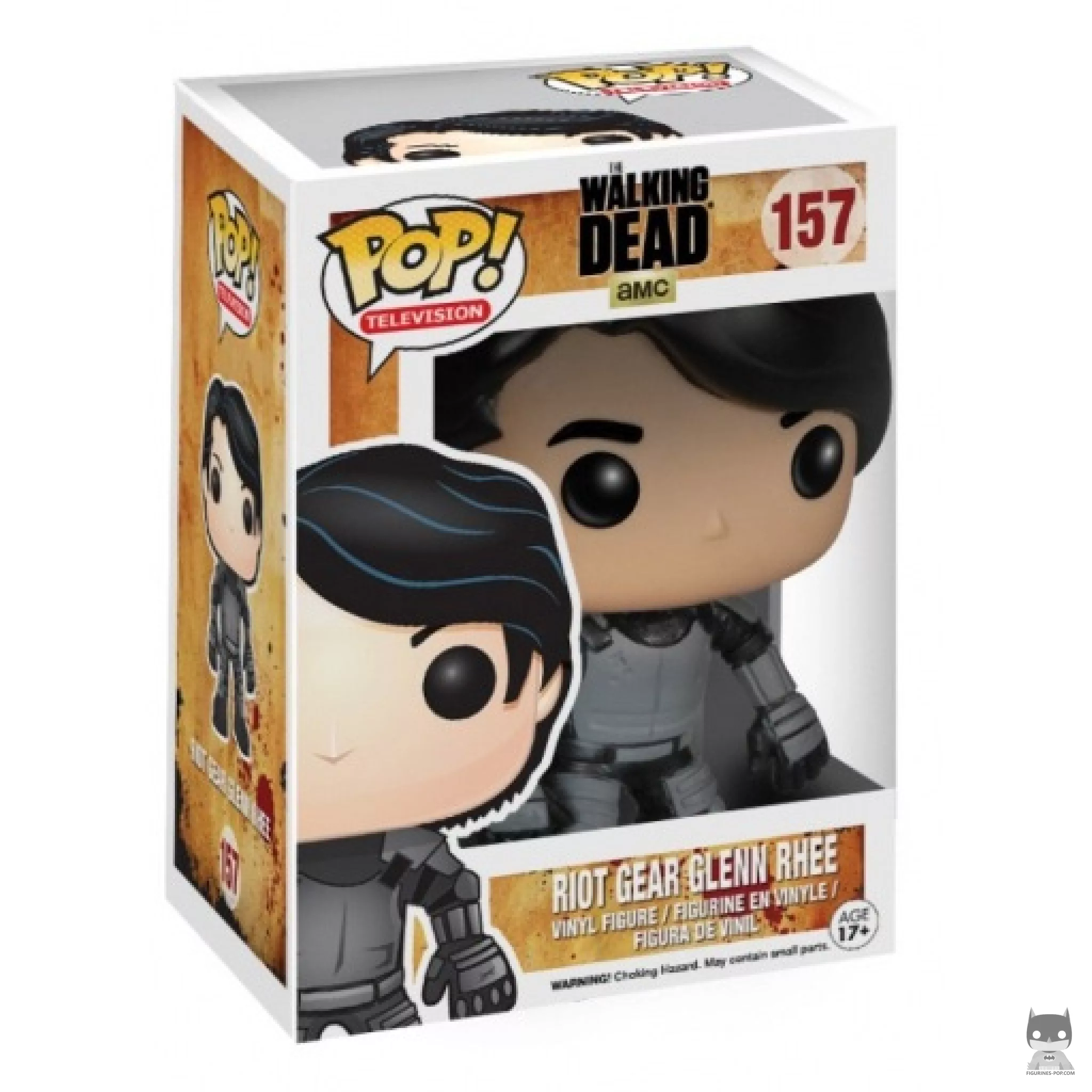 Figura Funko Pop! Glenn Rhee con equipo antidisturbios en su caja