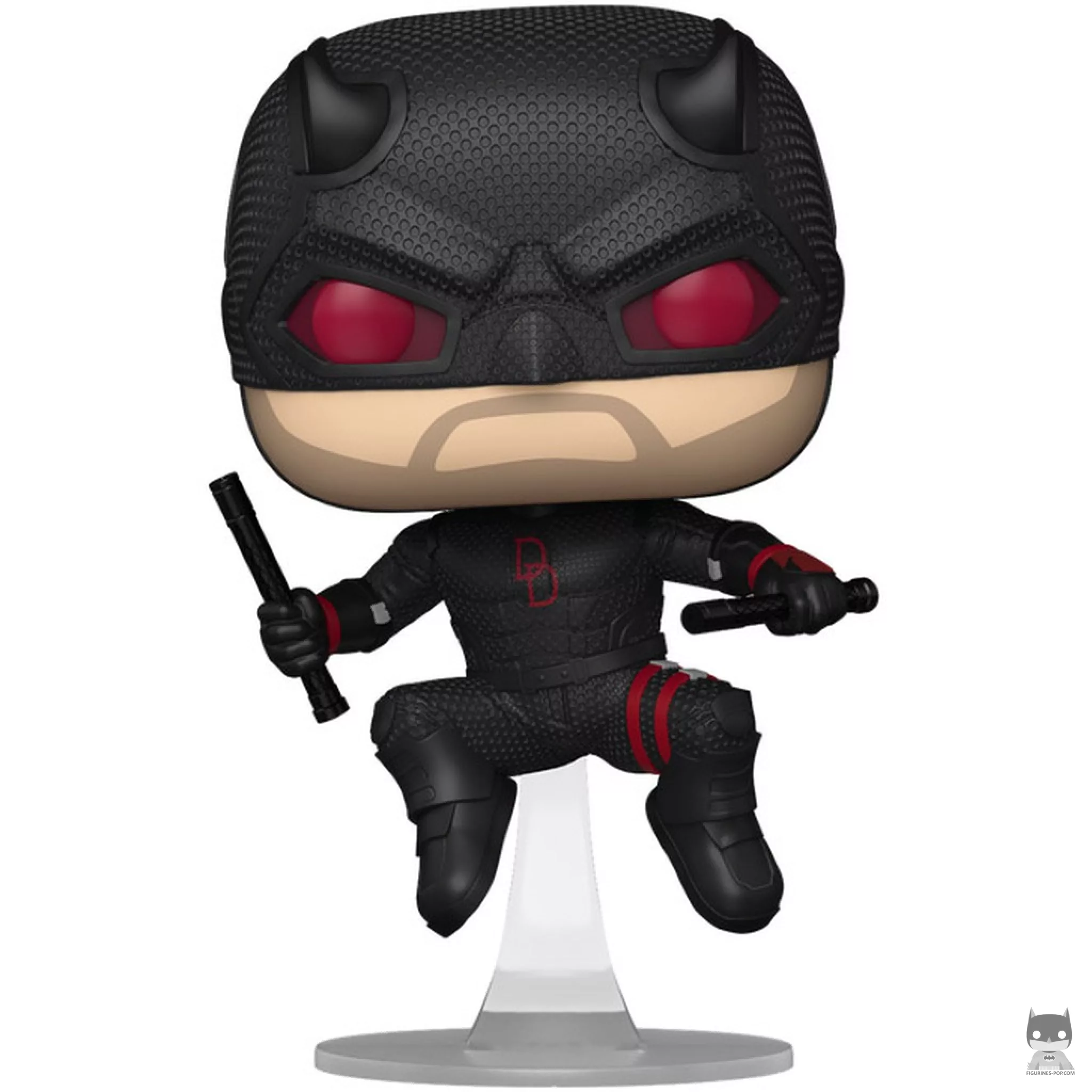Figura Funko Pop! Daredevil con traje negro (Dañado en combate) (Daredevil: Born Again)