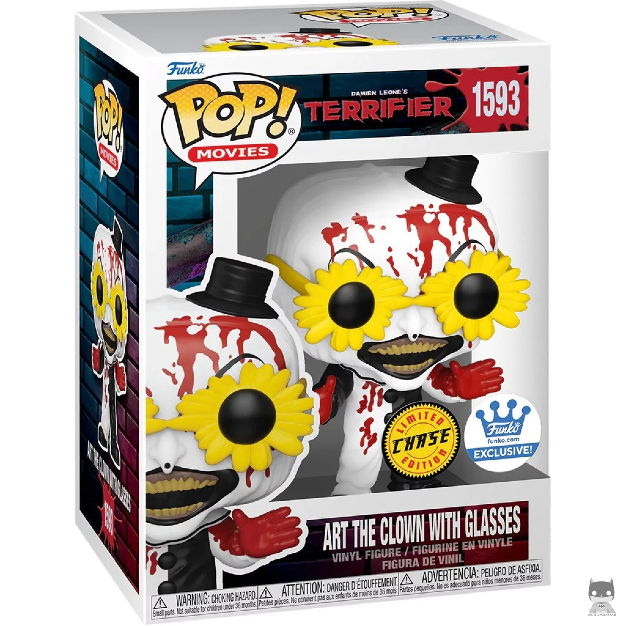 Figura Funko Pop! Art el Payaso con gafas (Chase & Ensangrentado) en su caja