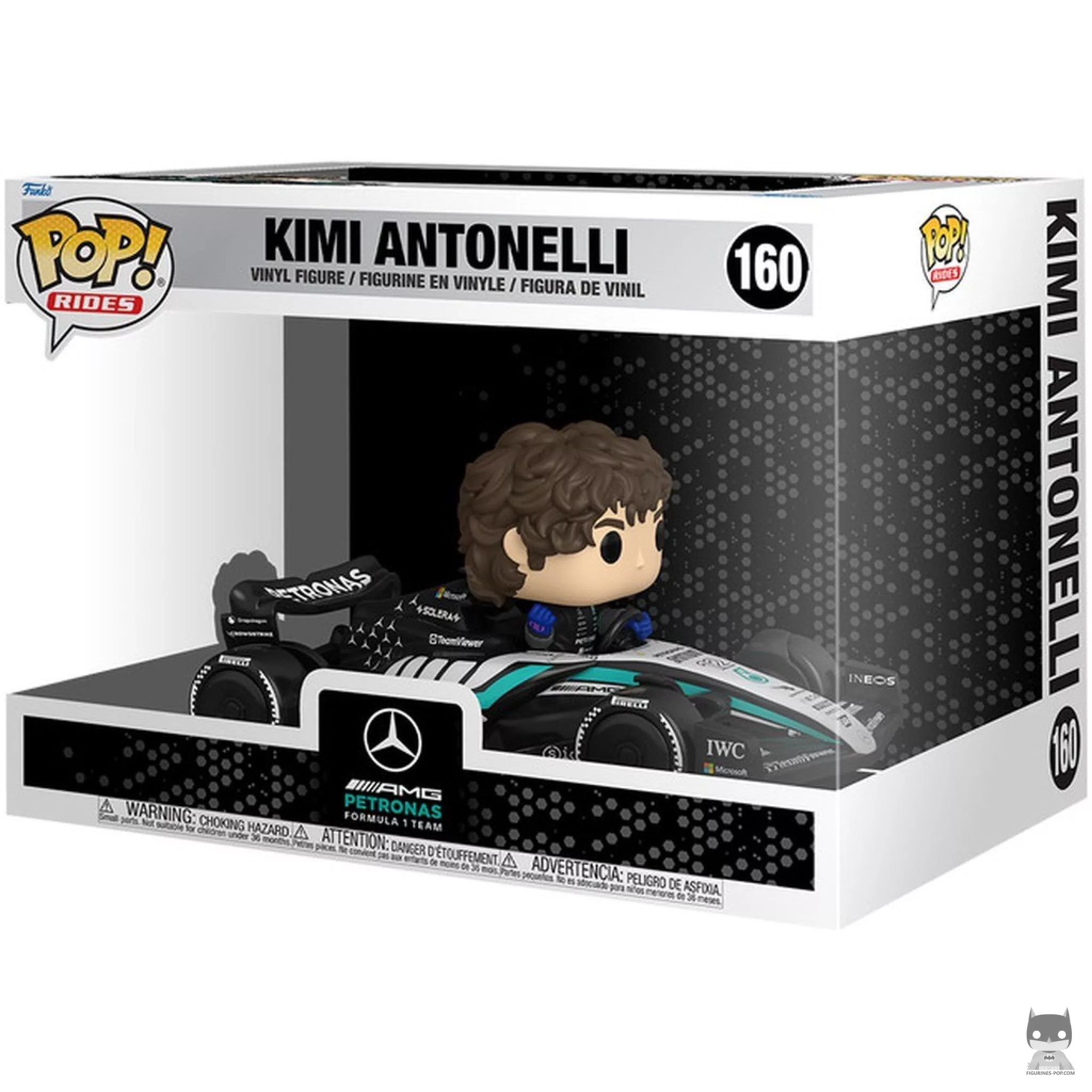 Figura Funko Pop! Kimi Antonelli con el Mercedes AMG F1 en su caja