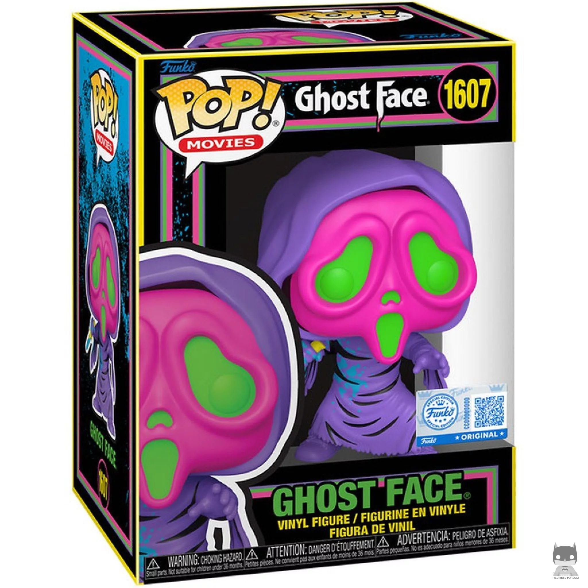 Figura Funko Pop! Ghost Face (Luz negra) en su caja