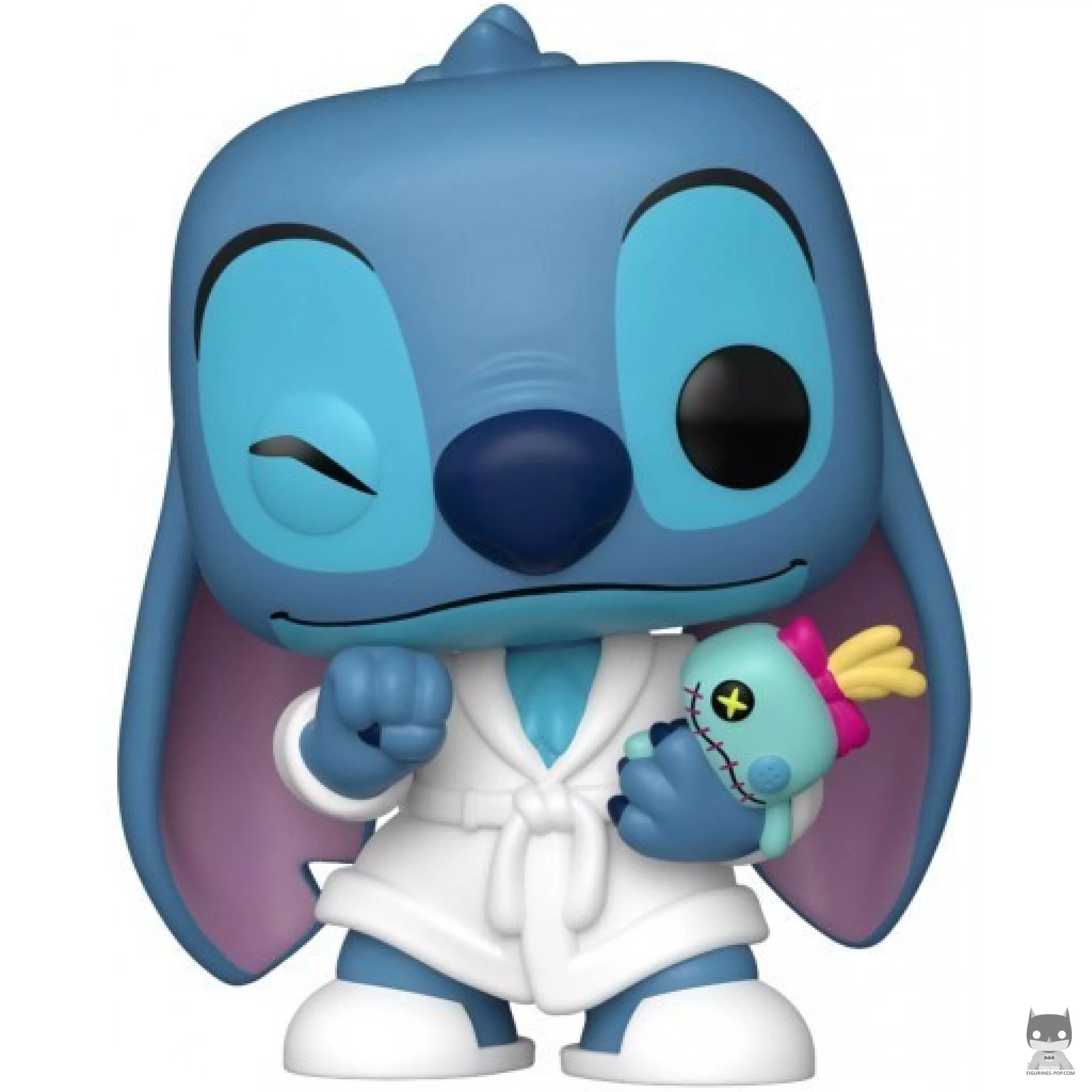 Figura Funko Pop! Stitch en albornoz con Scrump (Lilo y Stitch)