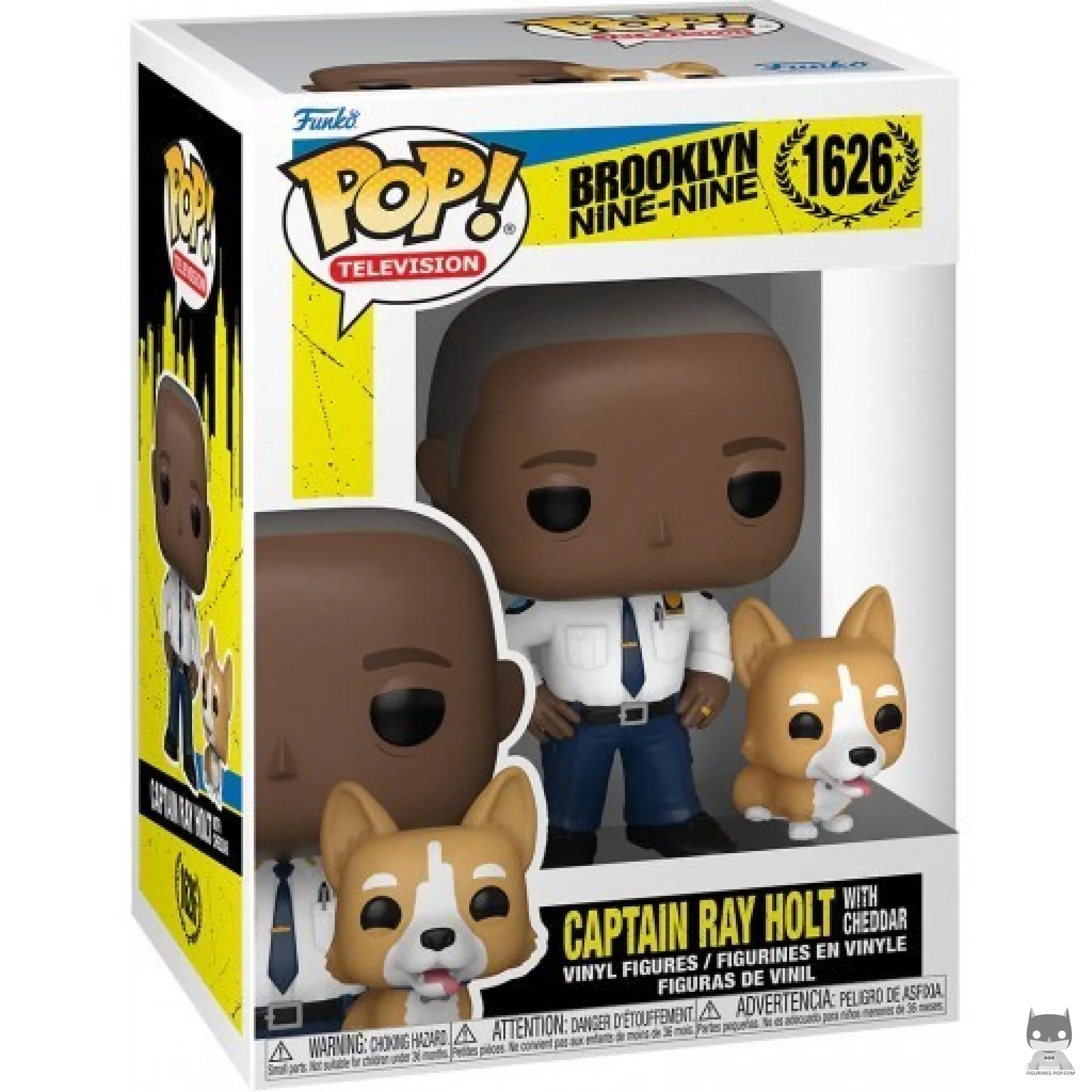 Figura Funko Pop! Capitán Ray Holt con Cheddar en su caja
