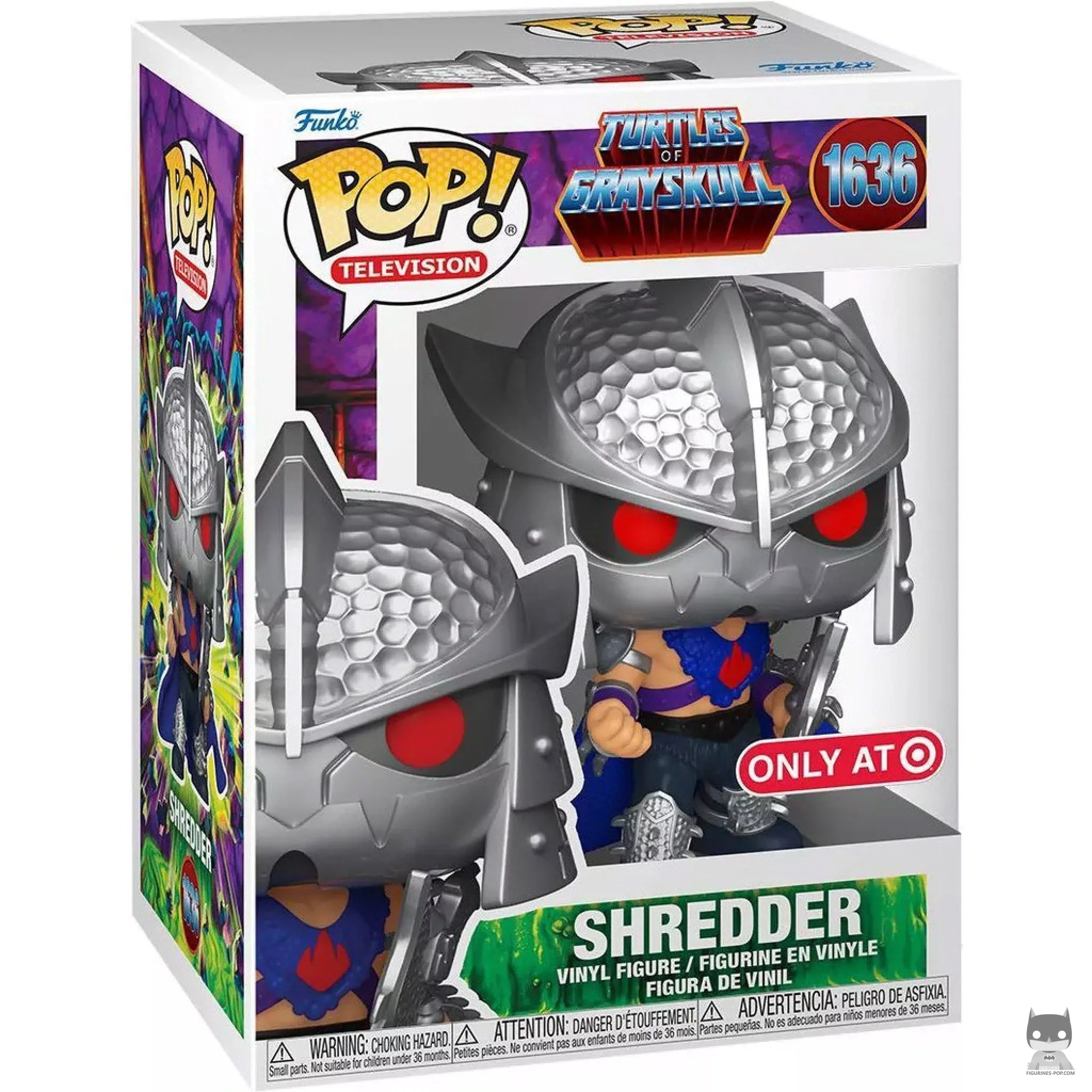 Figura Funko Pop! Shredder (Turtles of Grayskull) en su caja