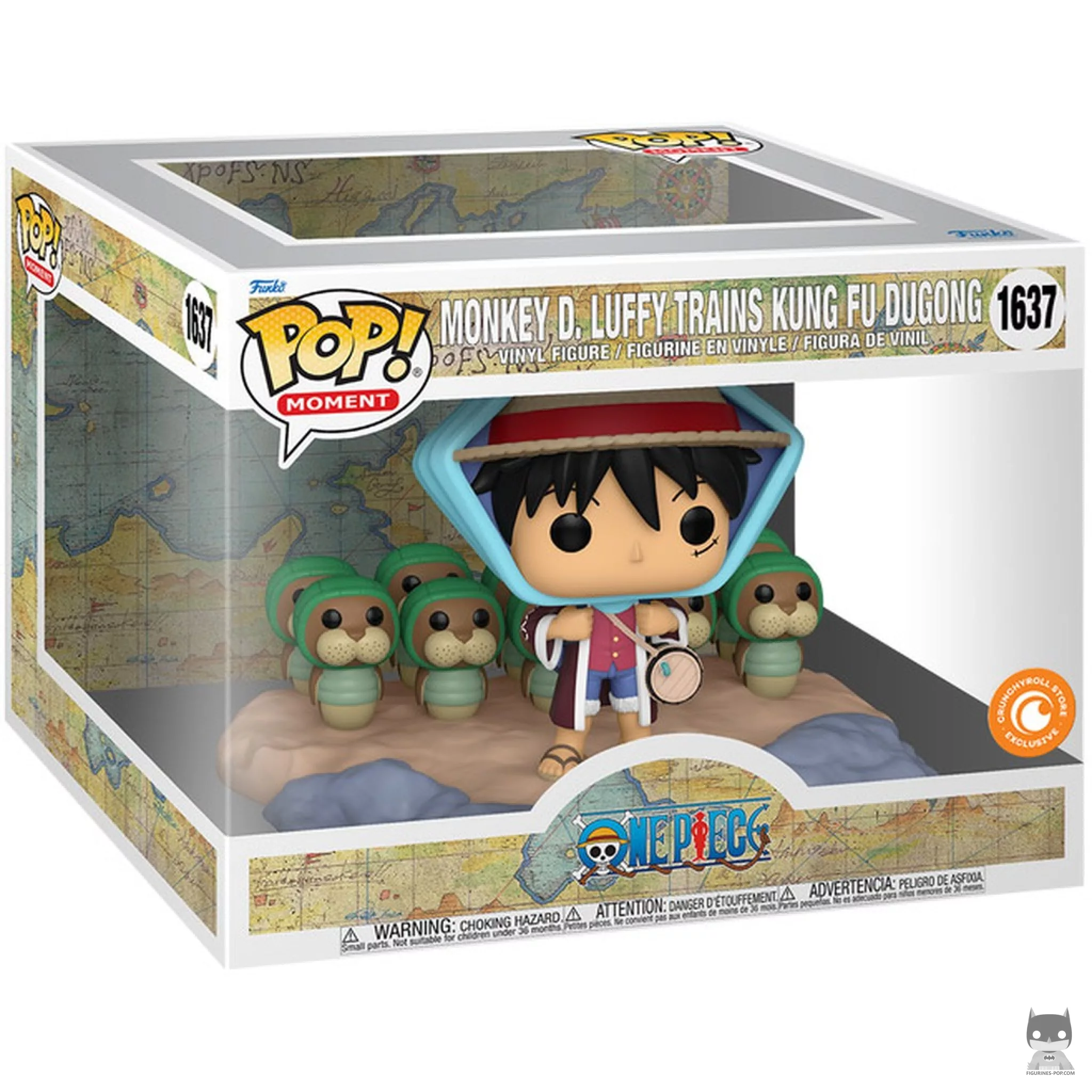 Figura Funko Pop! Monkey D. Luffy entrena con el dugongo kung-fu en su caja