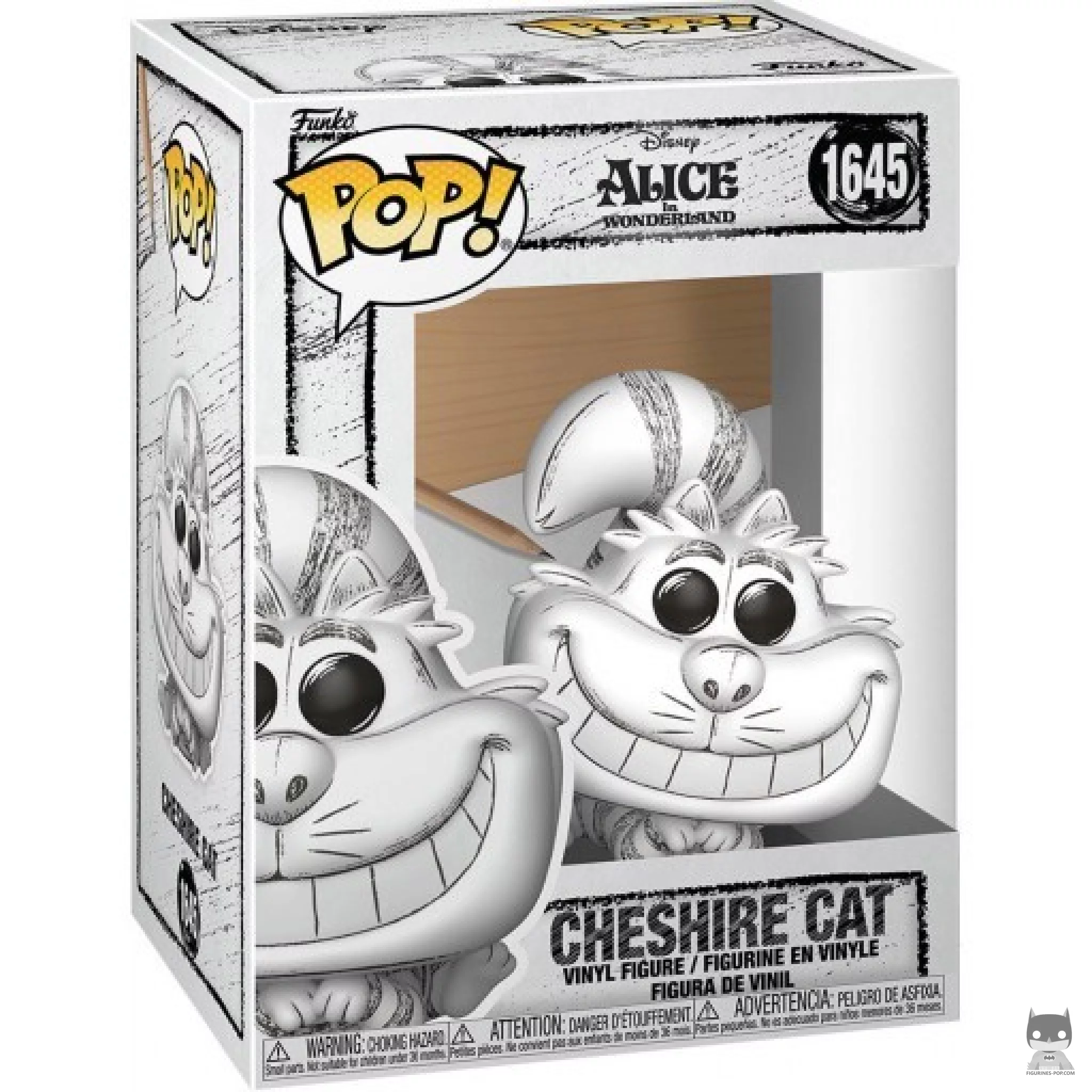 Figura Funko Pop! Gato de Cheshire (Sketched) en su caja