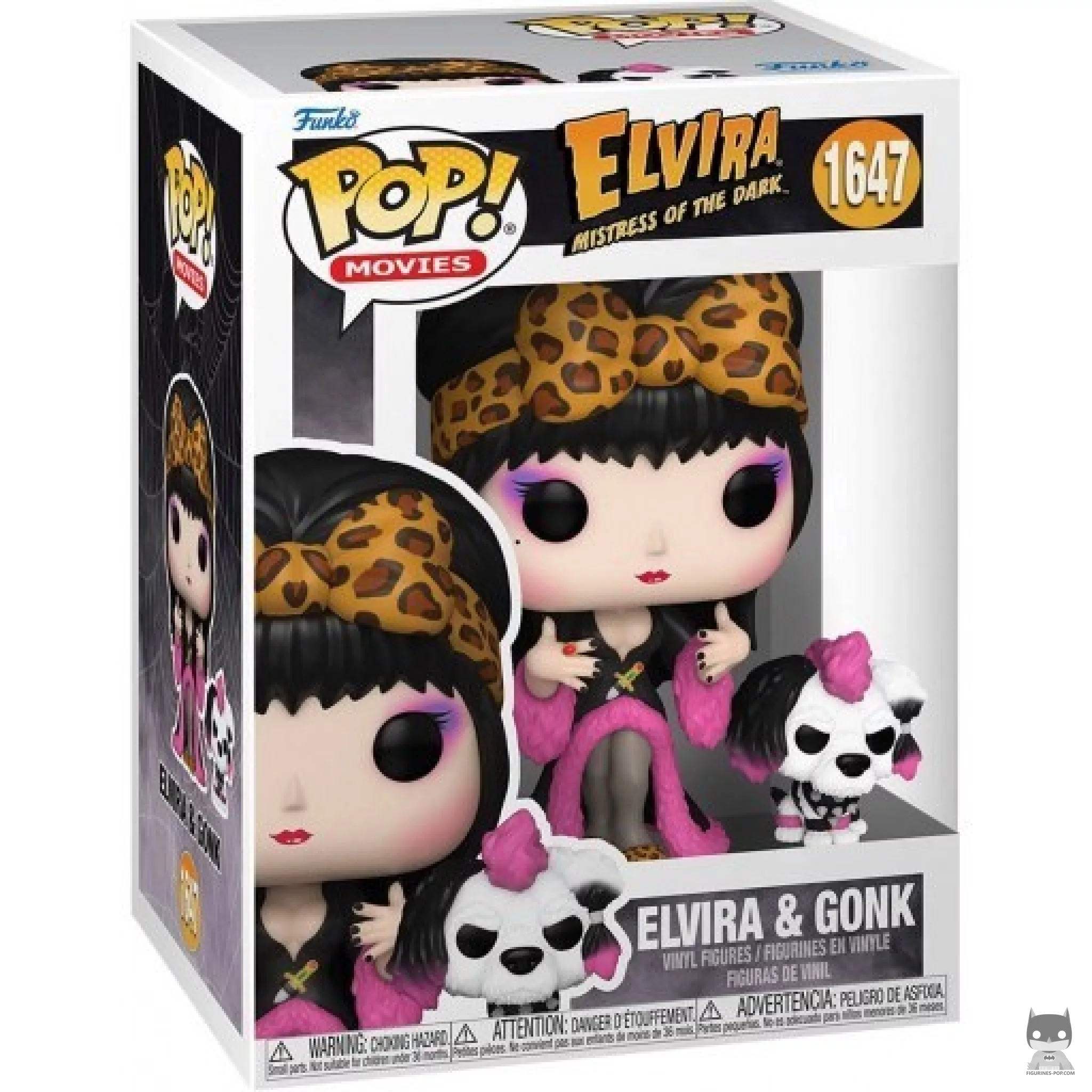 Figura Funko Pop! Elvira & Gonk en su caja