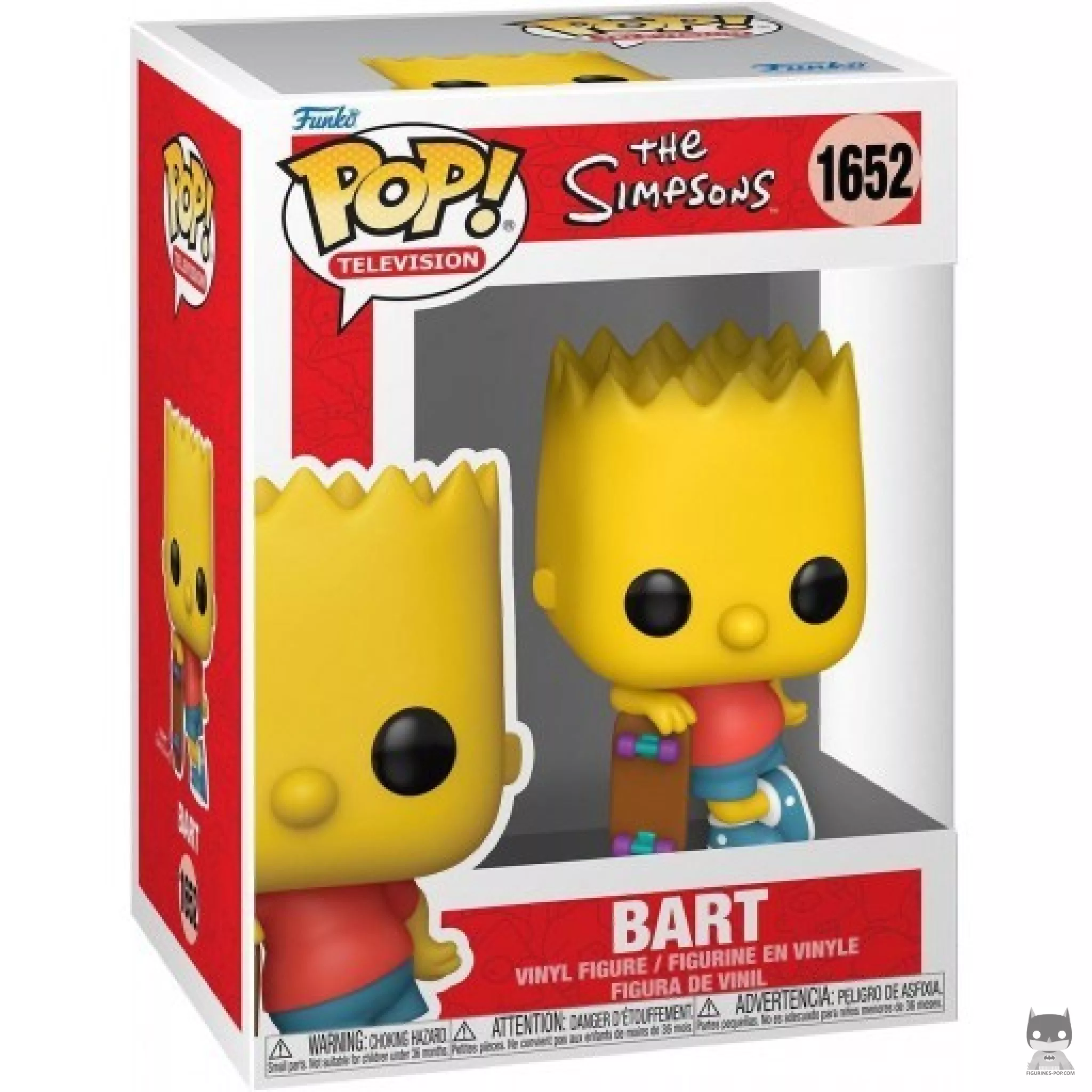 Figura Funko Pop! Bart con monopatín en su caja