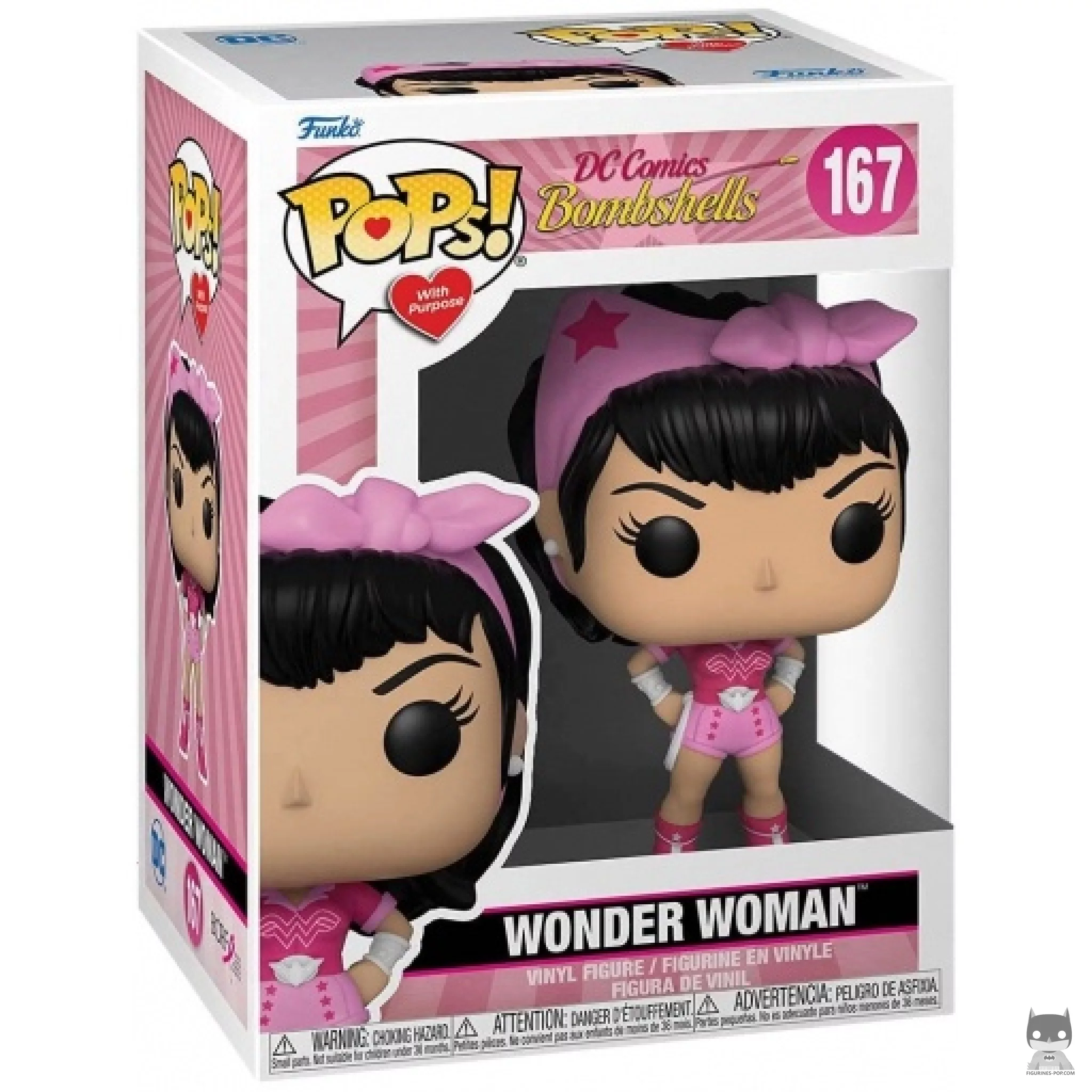 Figura Funko Pop! Wonder Woman (Cáncer de mama) en su caja