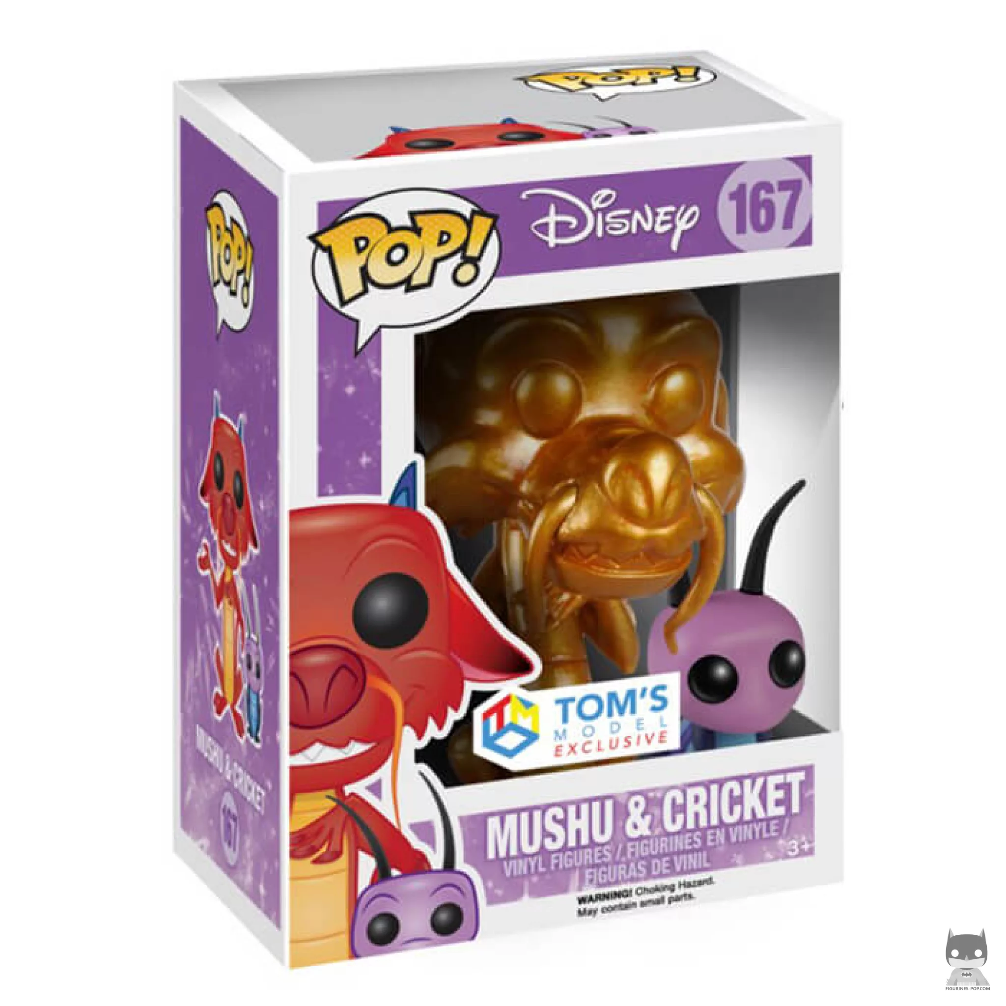 Figura Funko Pop! Mushu (con Cri-Kee) (Metalizado) en su caja