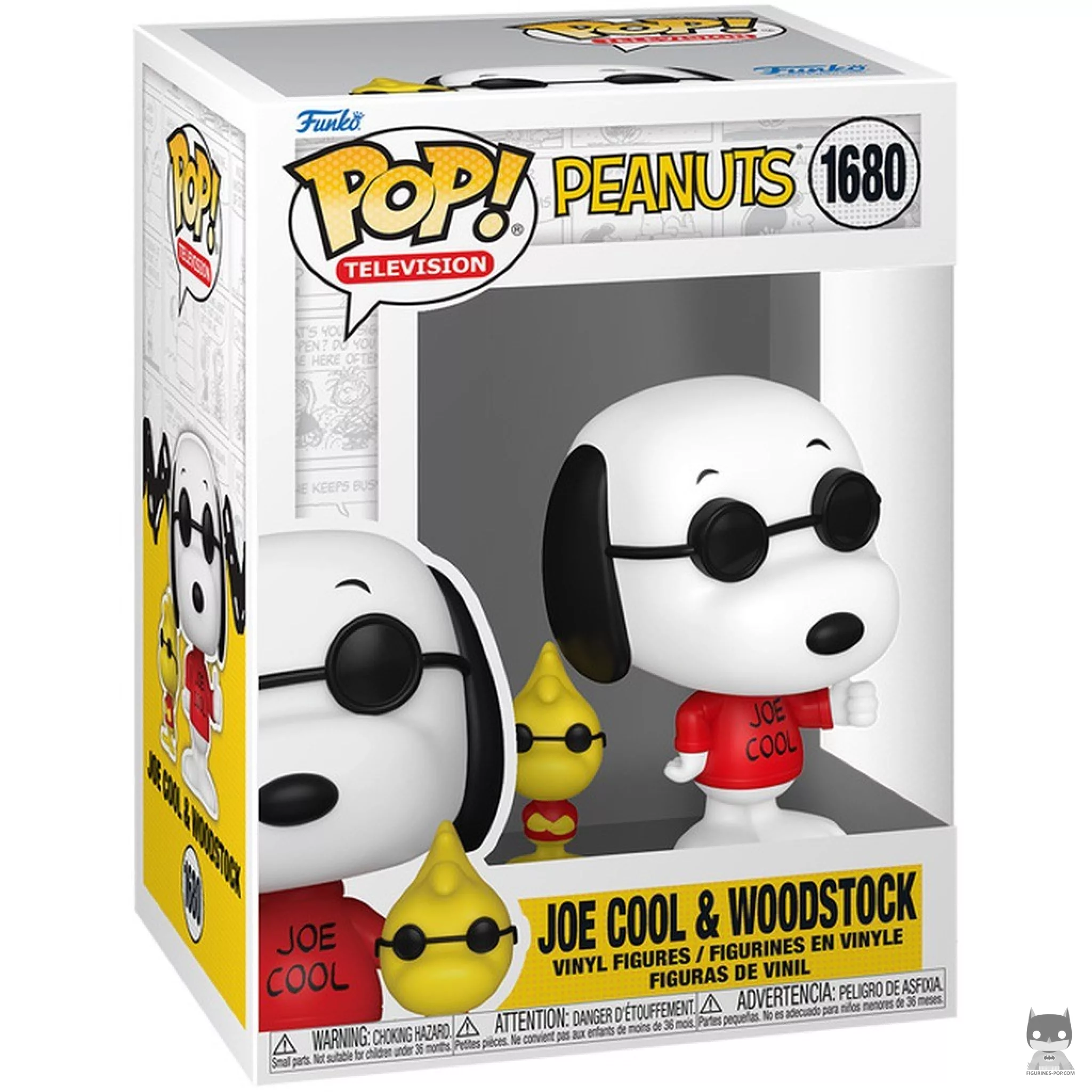 Figura Funko Pop! Joe Cool & Woodstock en su caja