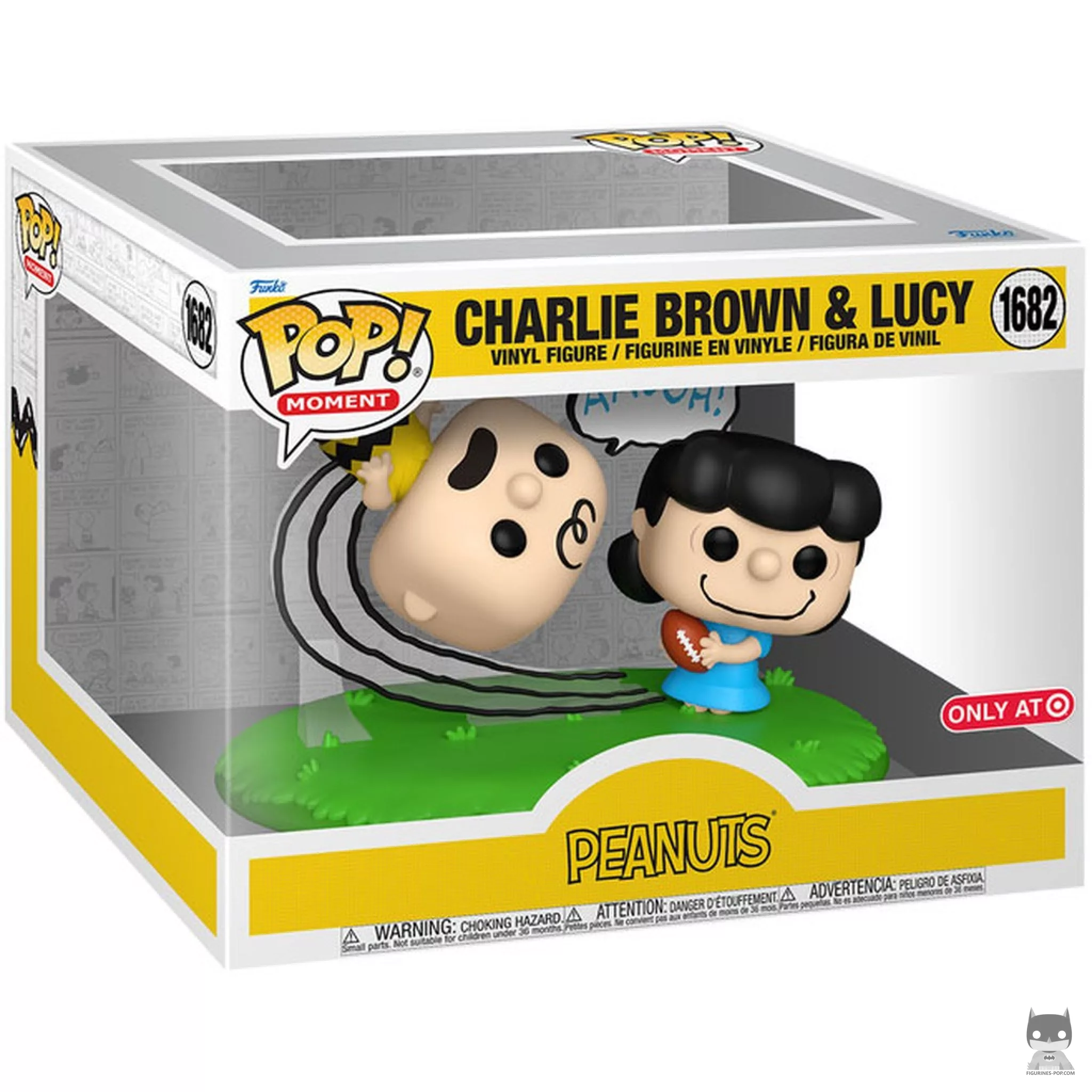 Figura Funko Pop! Charlie Brown & Lucy (Movie Moment) en su caja