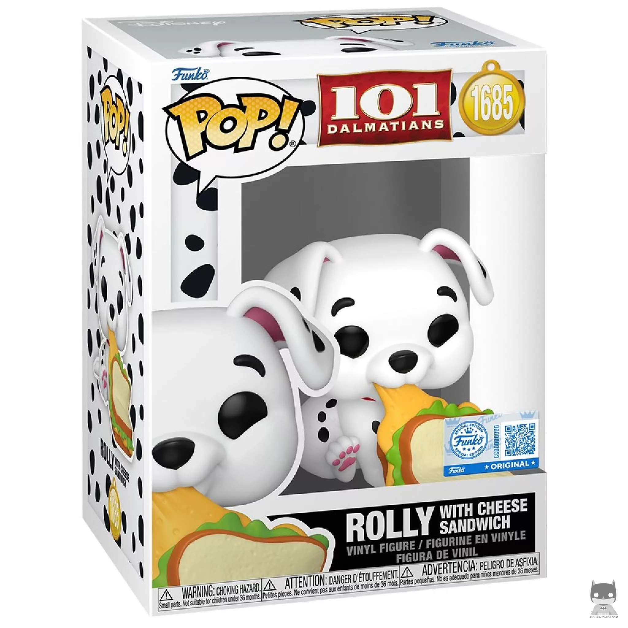 Figura Funko Pop! Rolly con sándwich de queso en su caja
