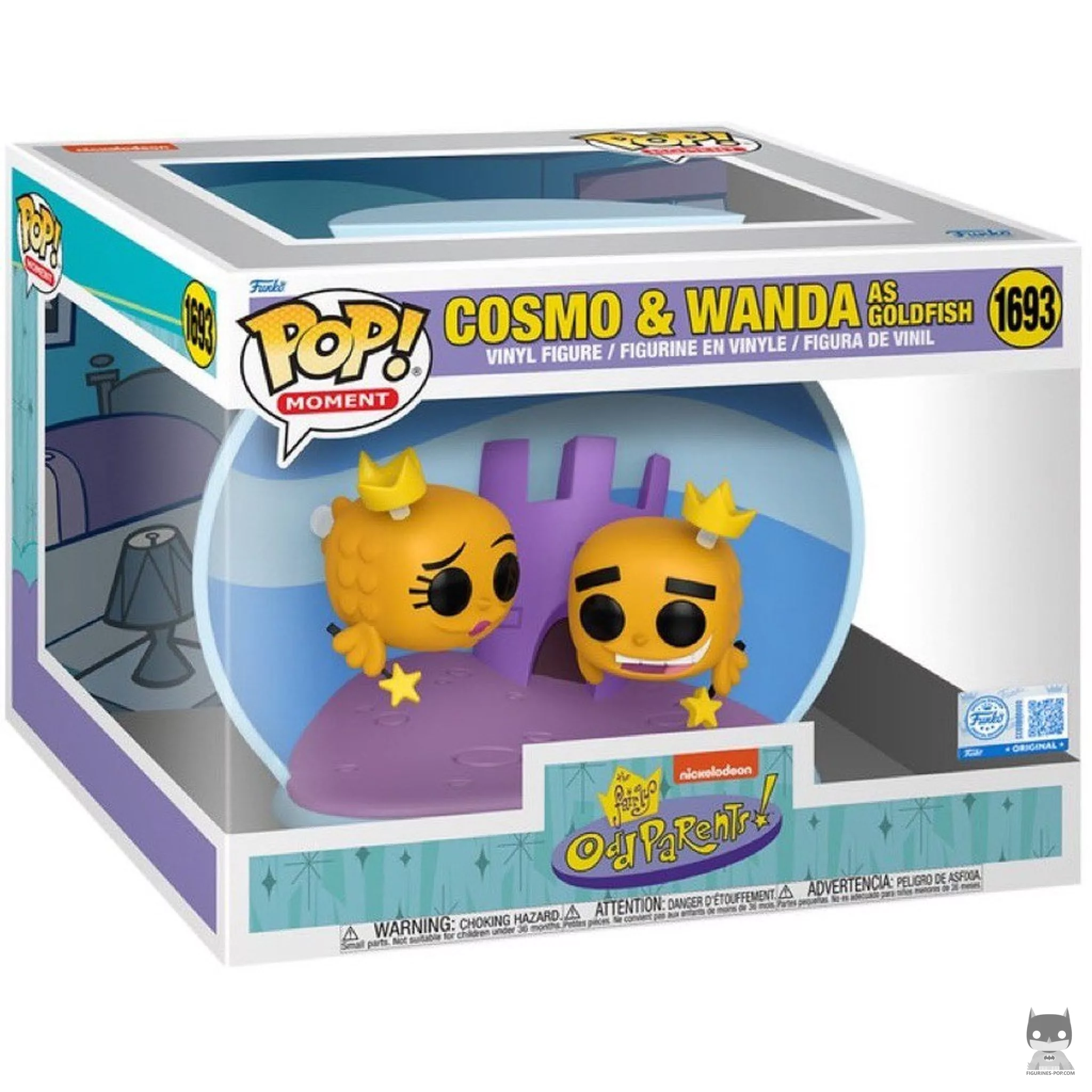 Figura Funko Pop! Cosmo & Wanda como peces de colores - Moment en su caja