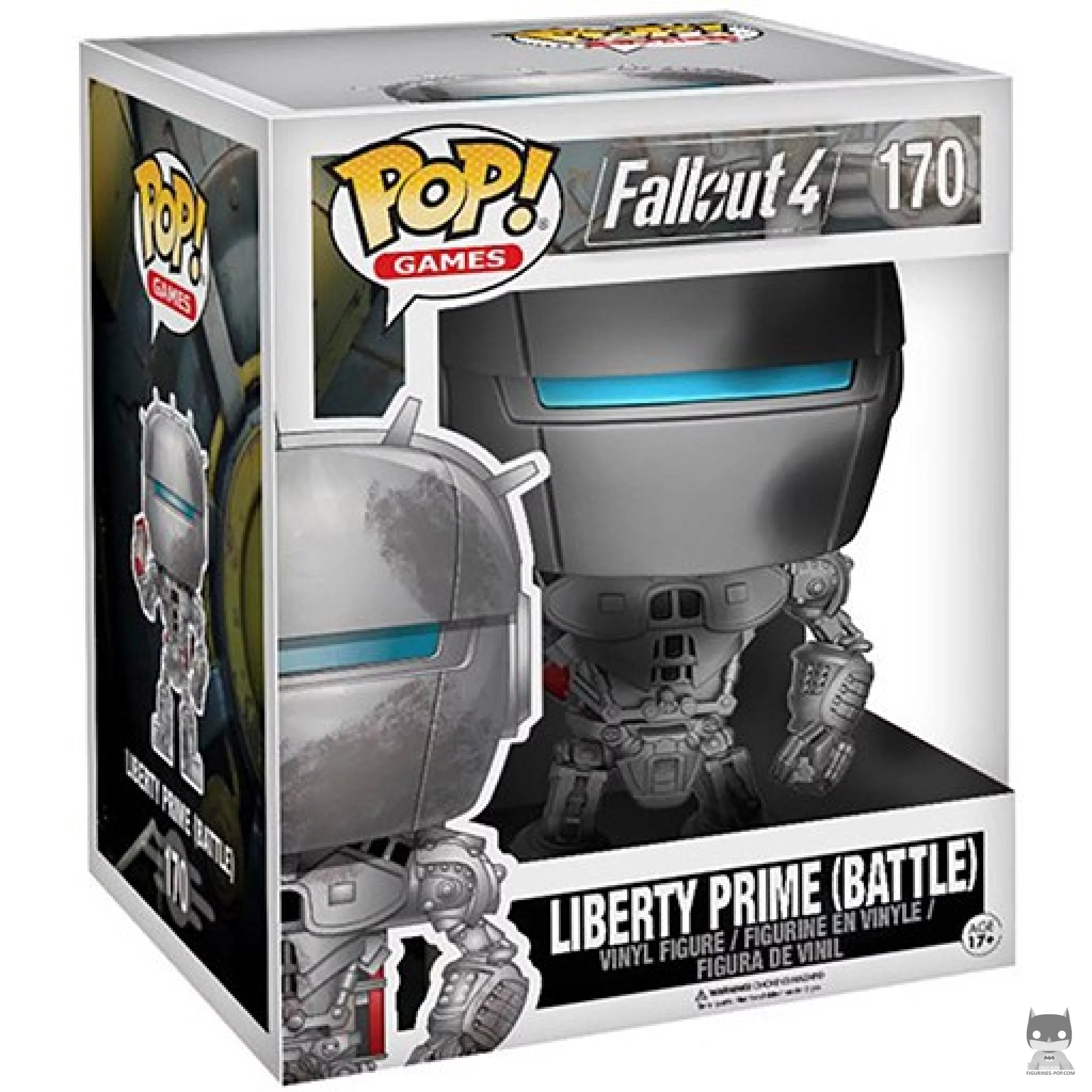 Figura Funko Pop! Liberty Prime (Combate) (Supersized) en su caja
