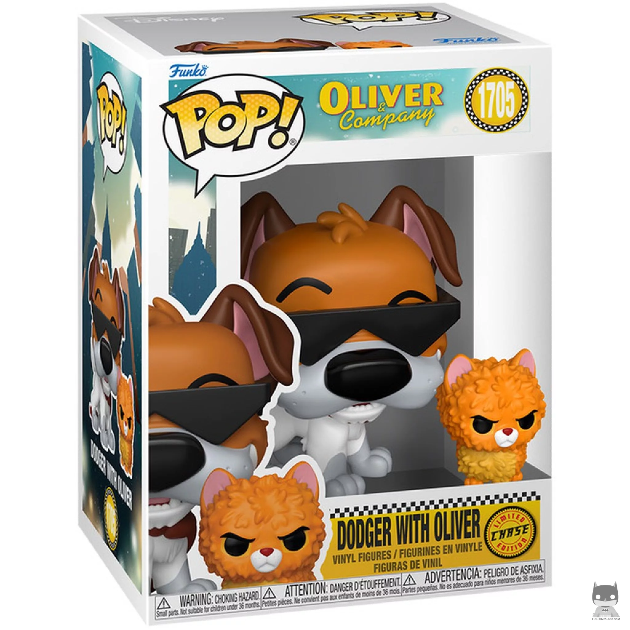 Figura Funko Pop! Dodger con Oliver (Chase) en su caja