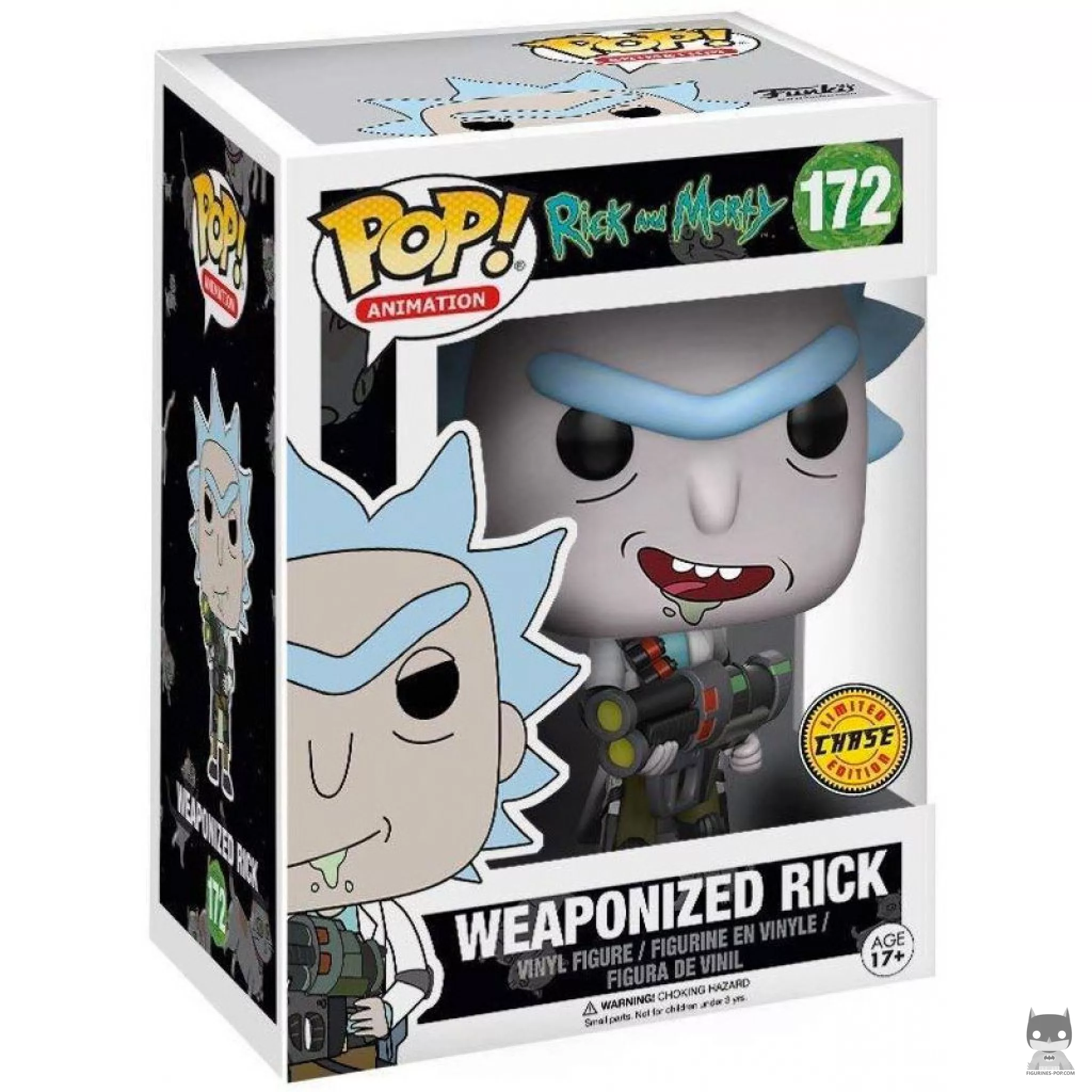 Figura Funko Pop! Rick armado (Chase) en su caja