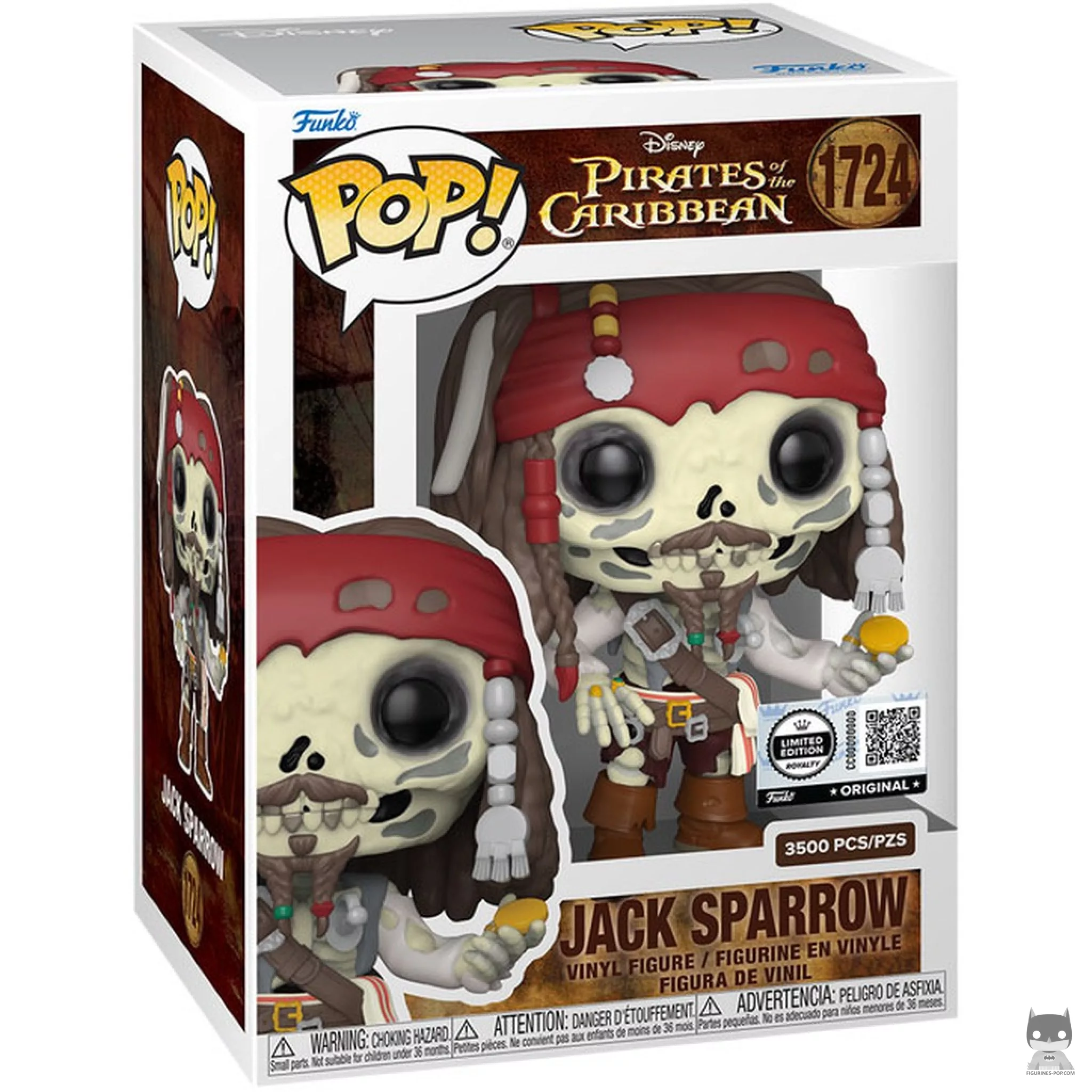 Figura Funko Pop! Jack Sparrow (Esqueleto) en su caja