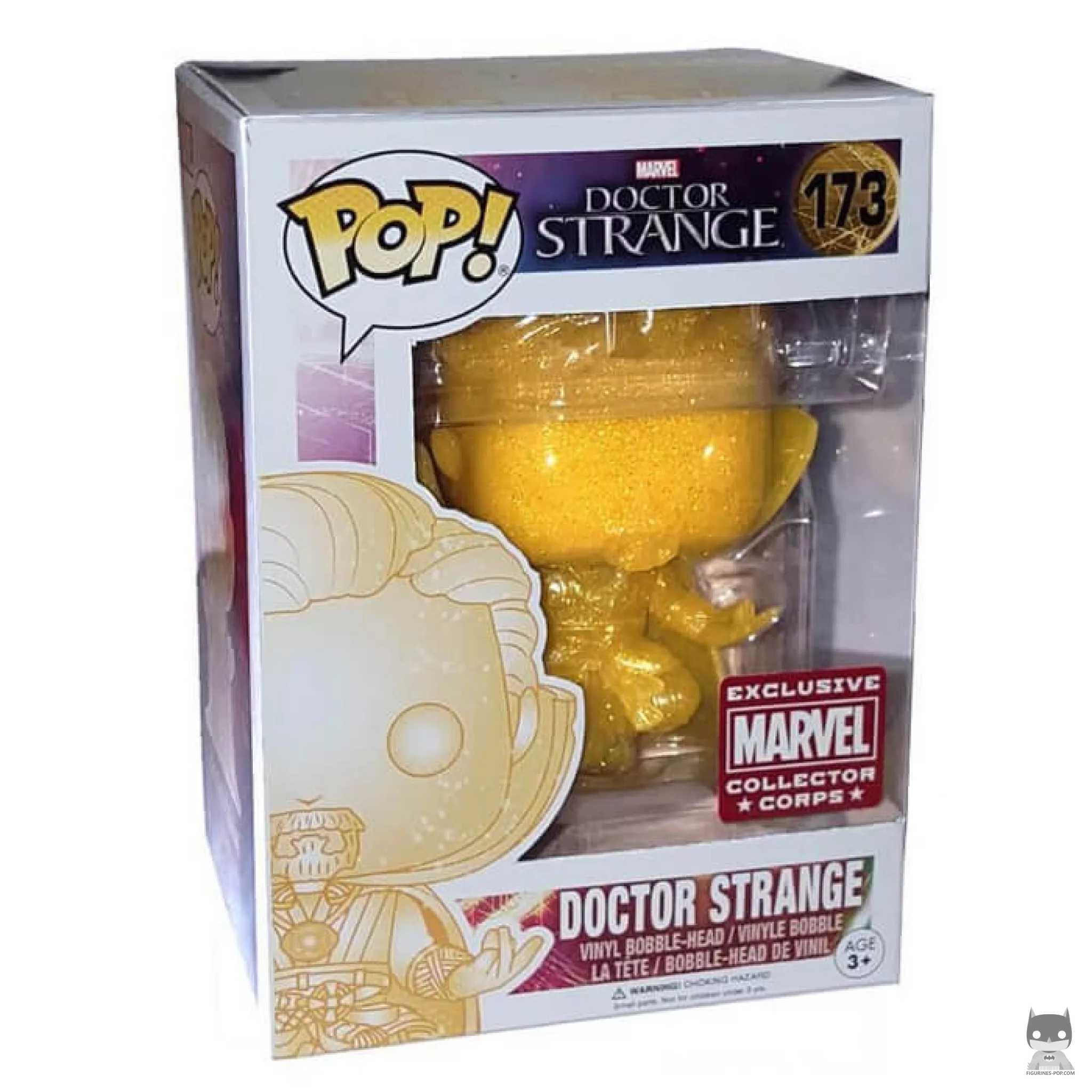 Figura Funko Pop! Doctor Strange (Purpurina) en su caja