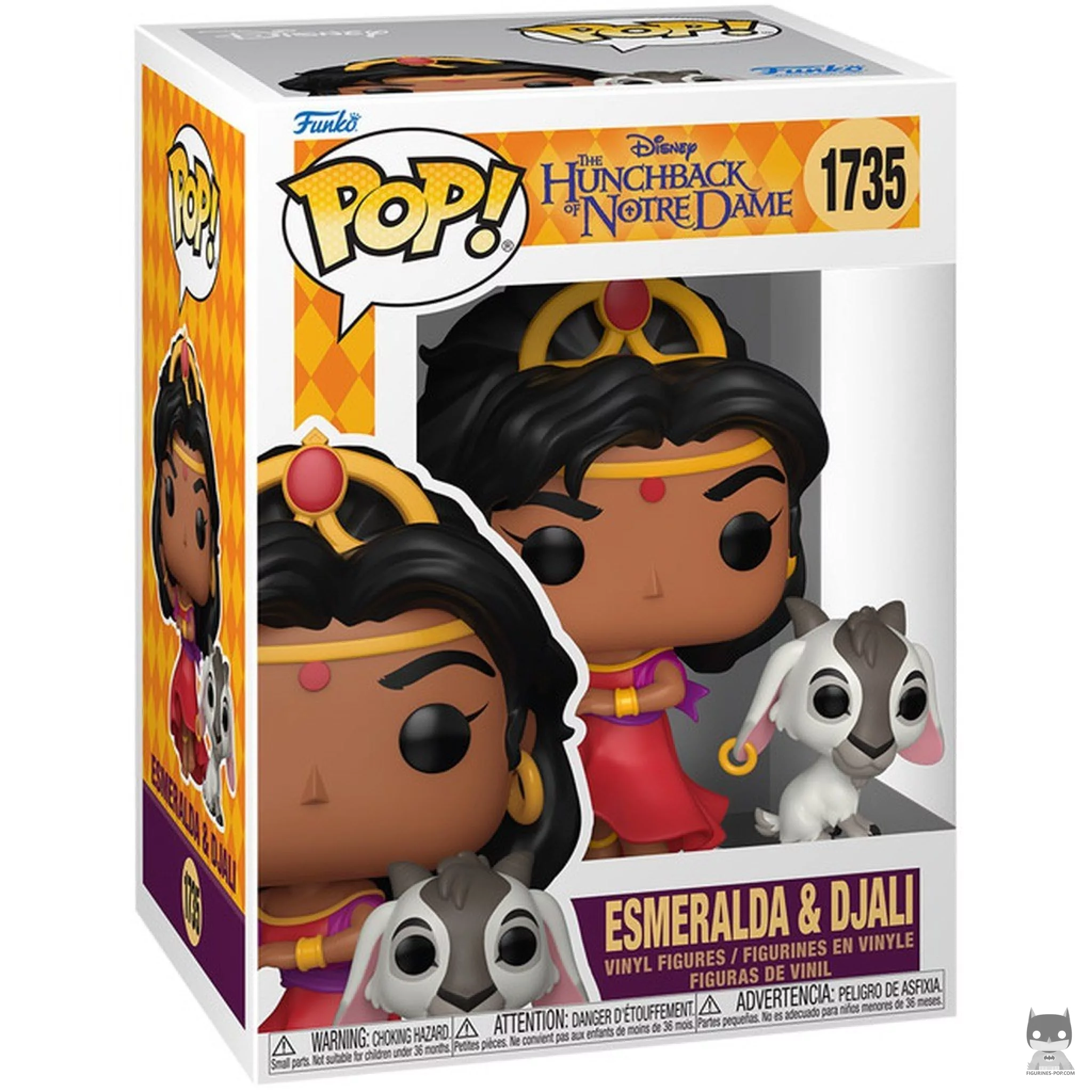 Figura Funko Pop! Esmeralda & Djali en su caja