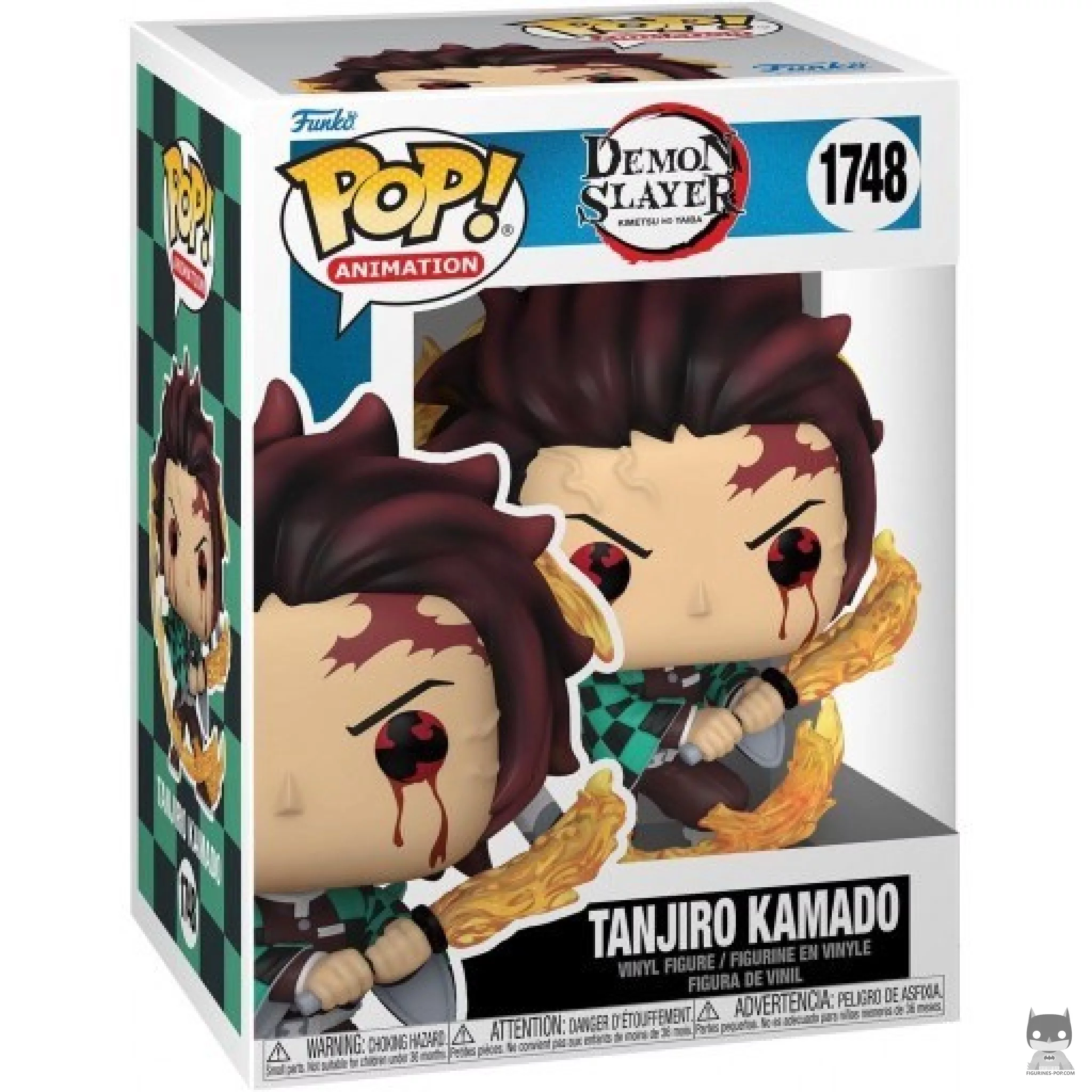 Figura Funko Pop! Tanjiro Kamado (Respiración del Sol) en su caja