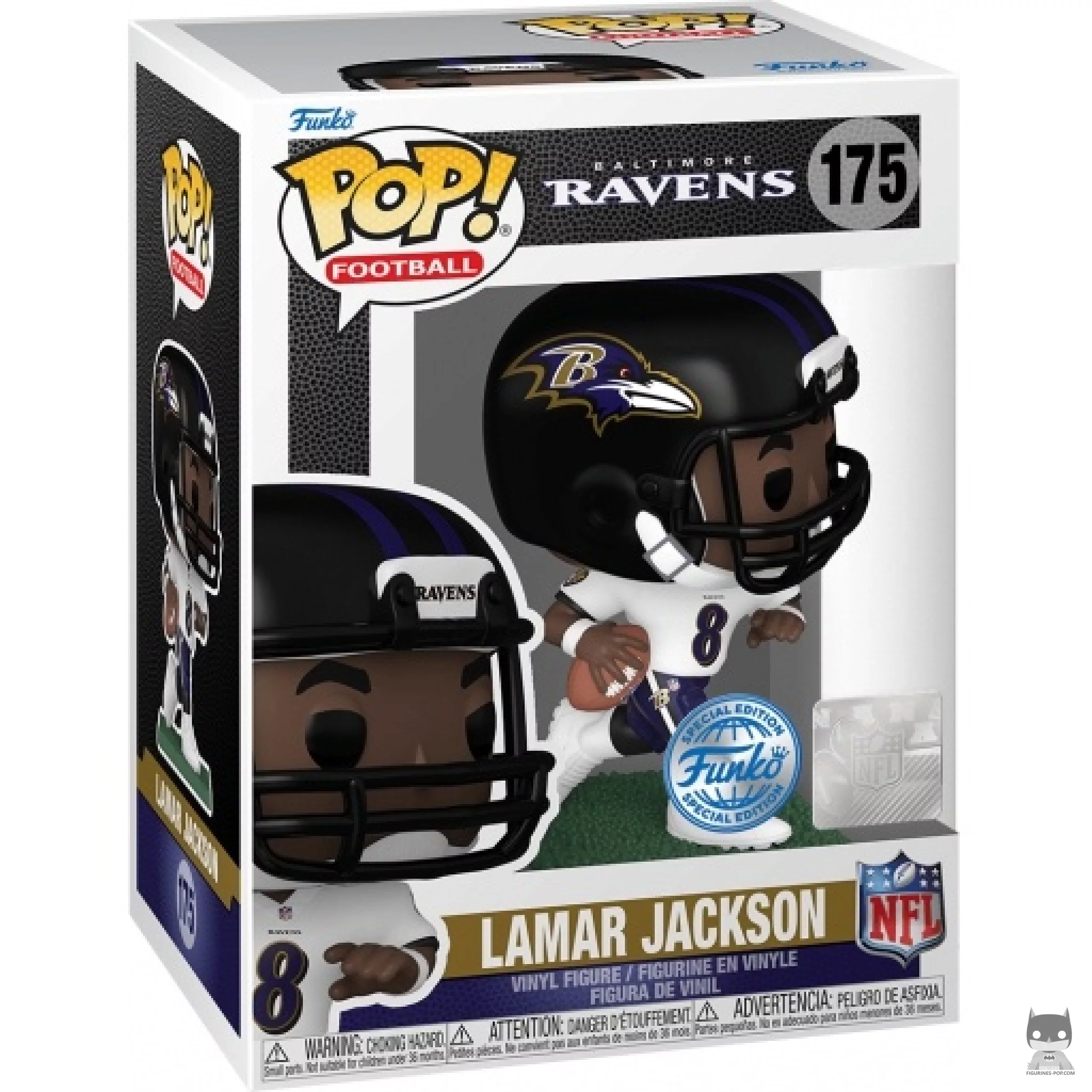 Figura Funko Pop! Lamar Jackson en su caja