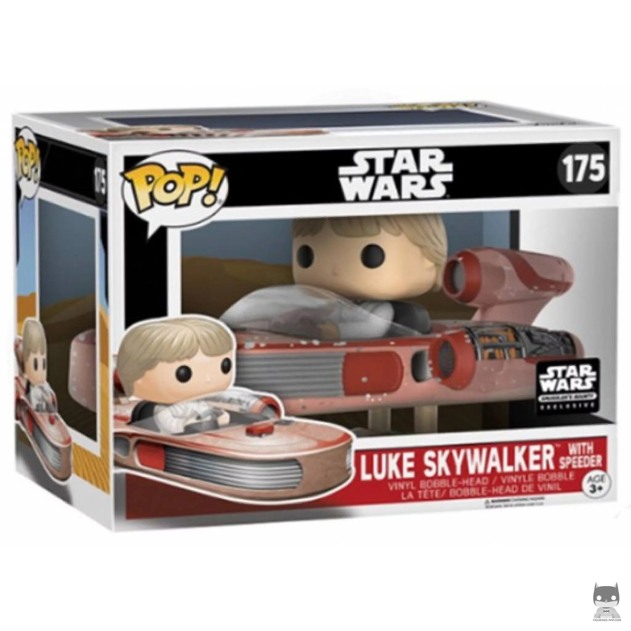 Figura Funko Pop! Luke Skywalker con landspeeder en su caja