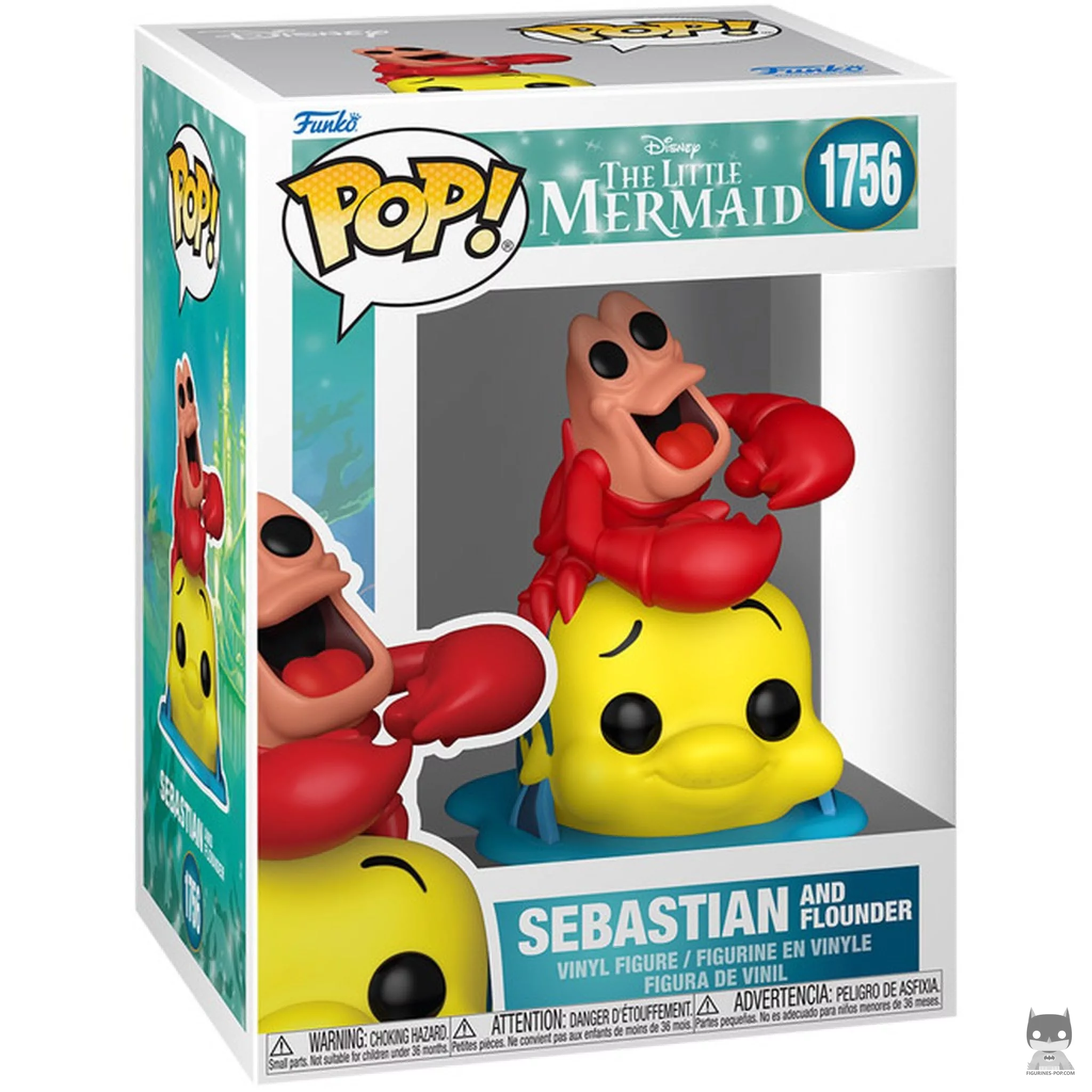 Figura Funko Pop! Sebastián y Flounder en su caja