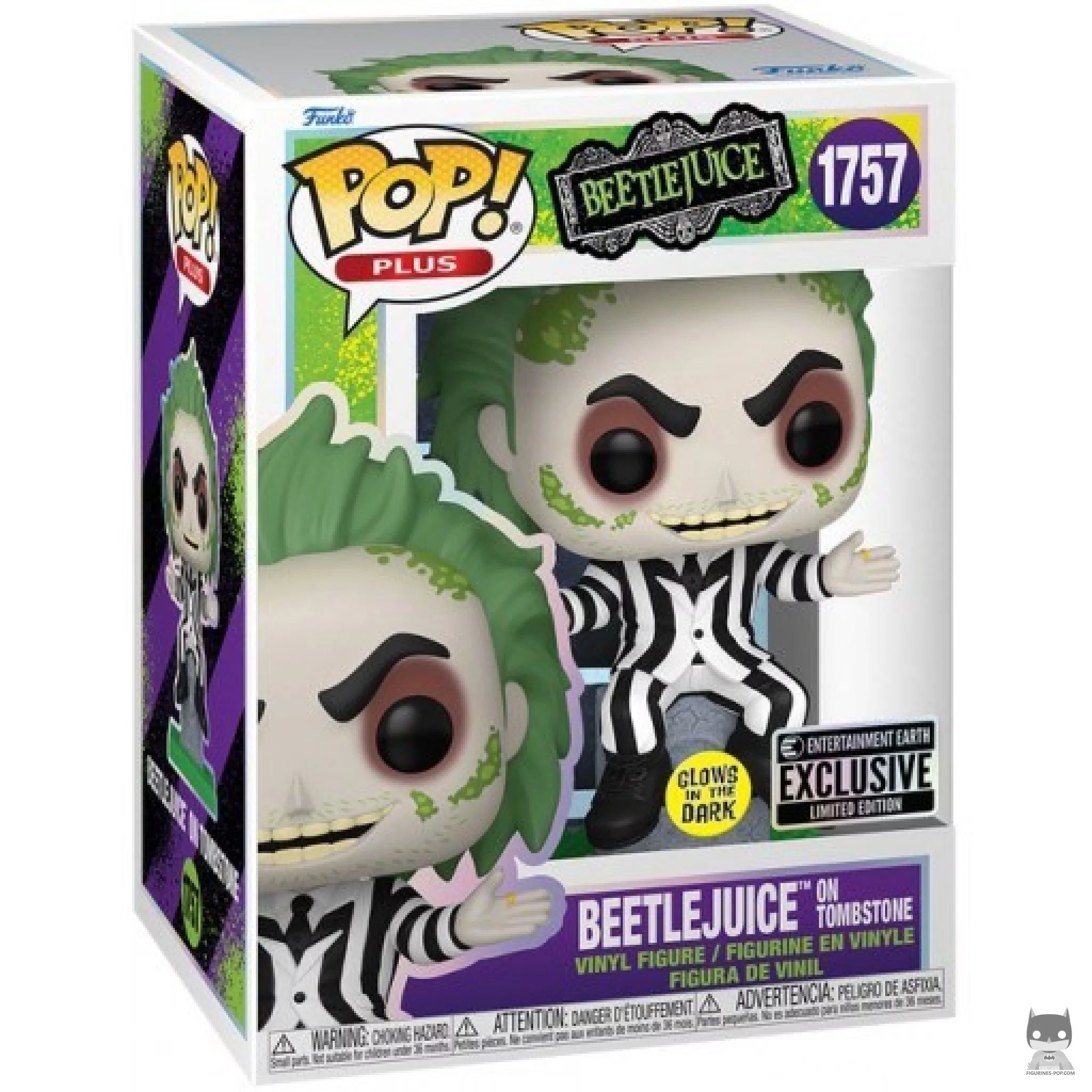 Figura Funko Pop! Beetlejuice en la lápida (Brilla en la oscuridad) en su caja