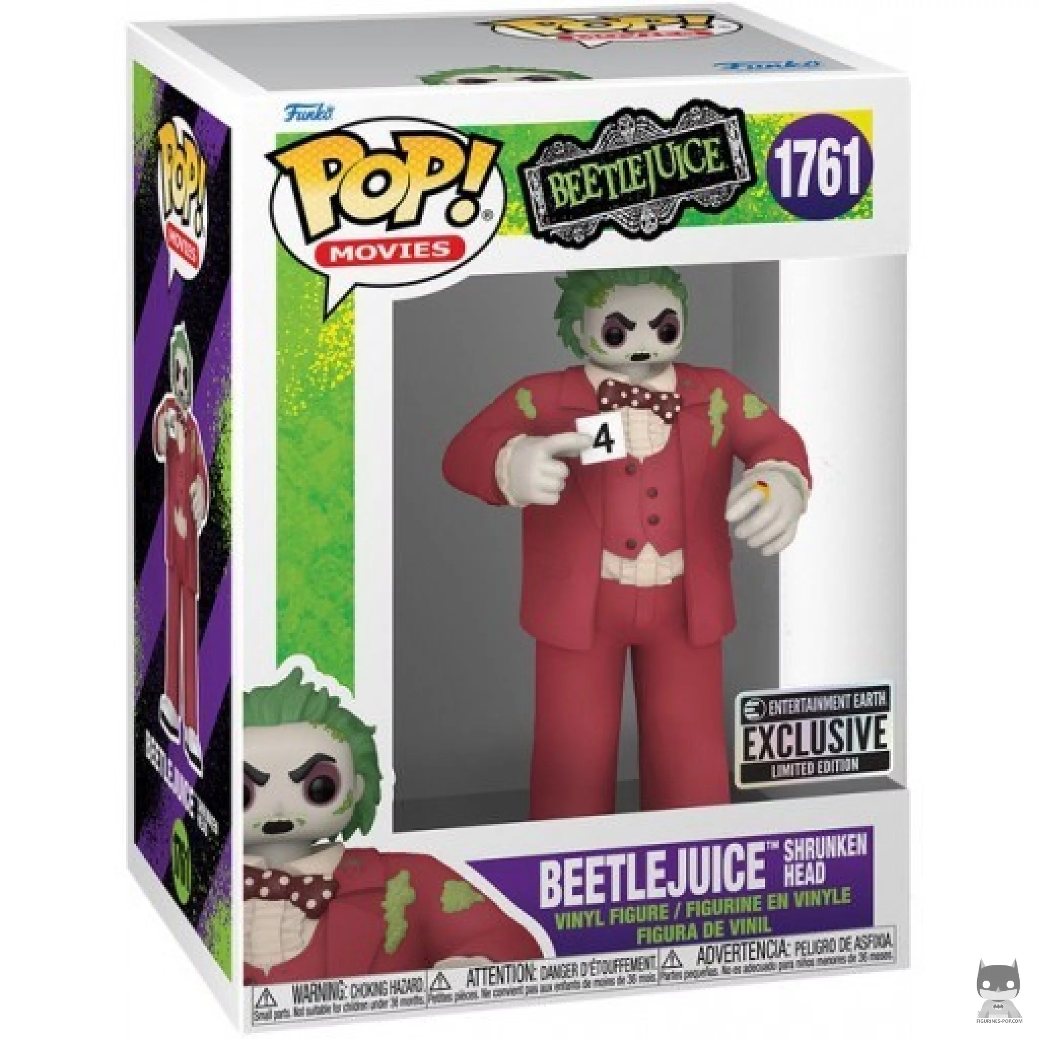 Figura Funko Pop! Beetlejuice cabeza reducida en su caja