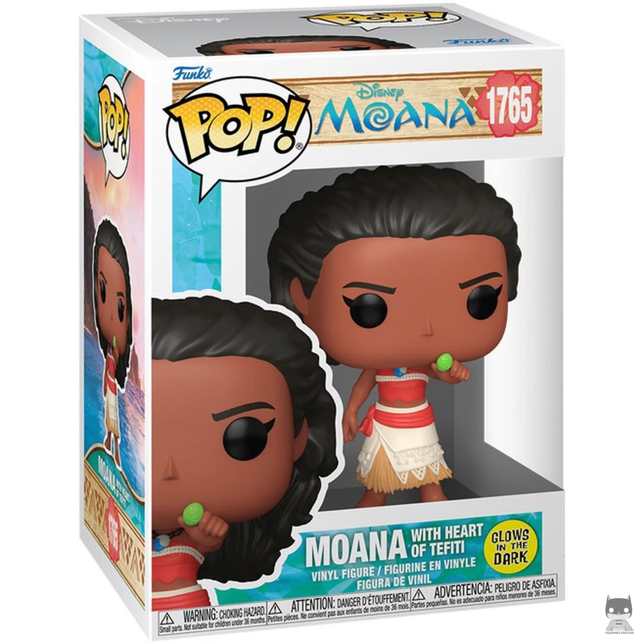 Figura Funko Pop! Vaiana con el Corazón de Te Fiti (Brilla en la oscuridad) en su caja