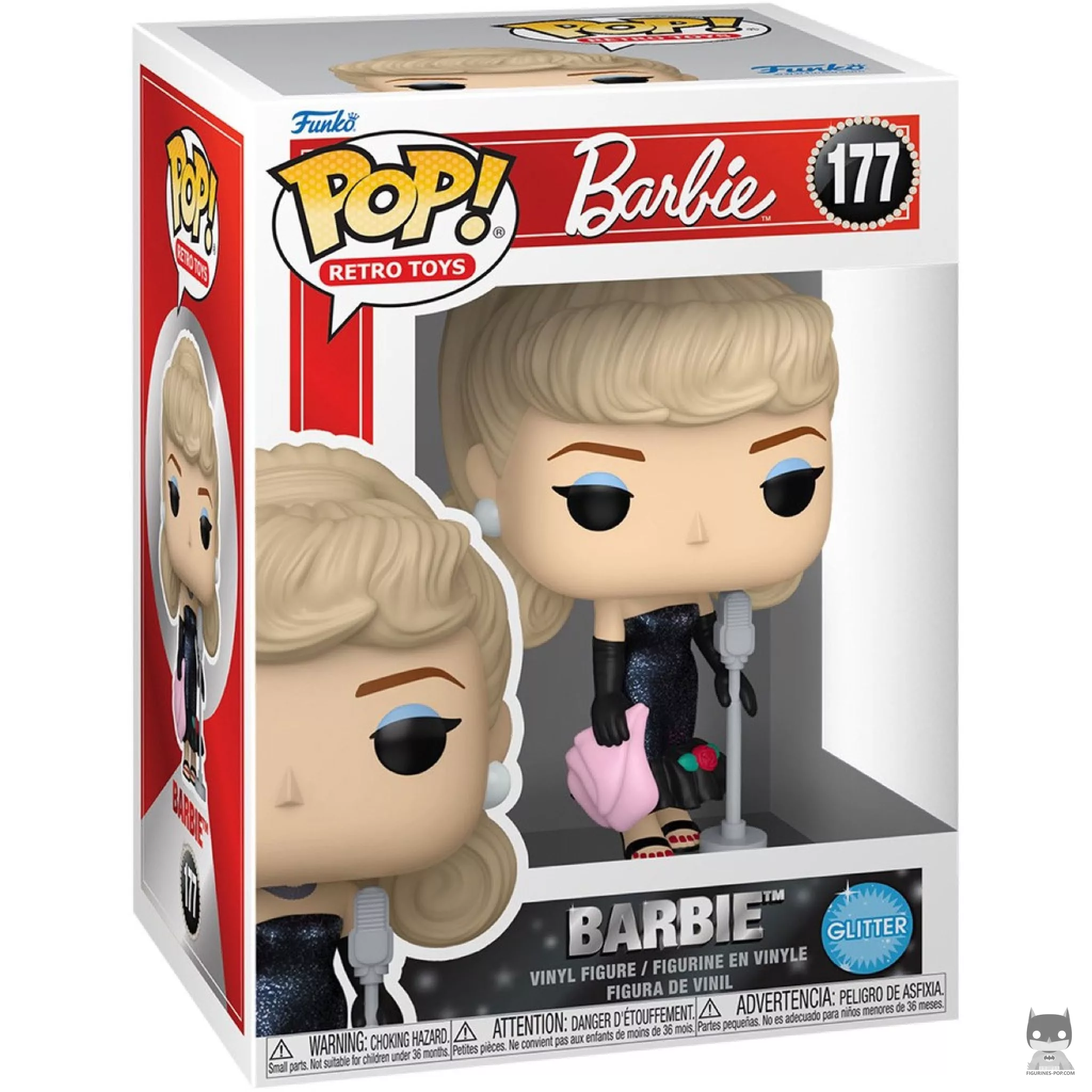 Figura Funko Pop! Barbie (Purpurina) en su caja