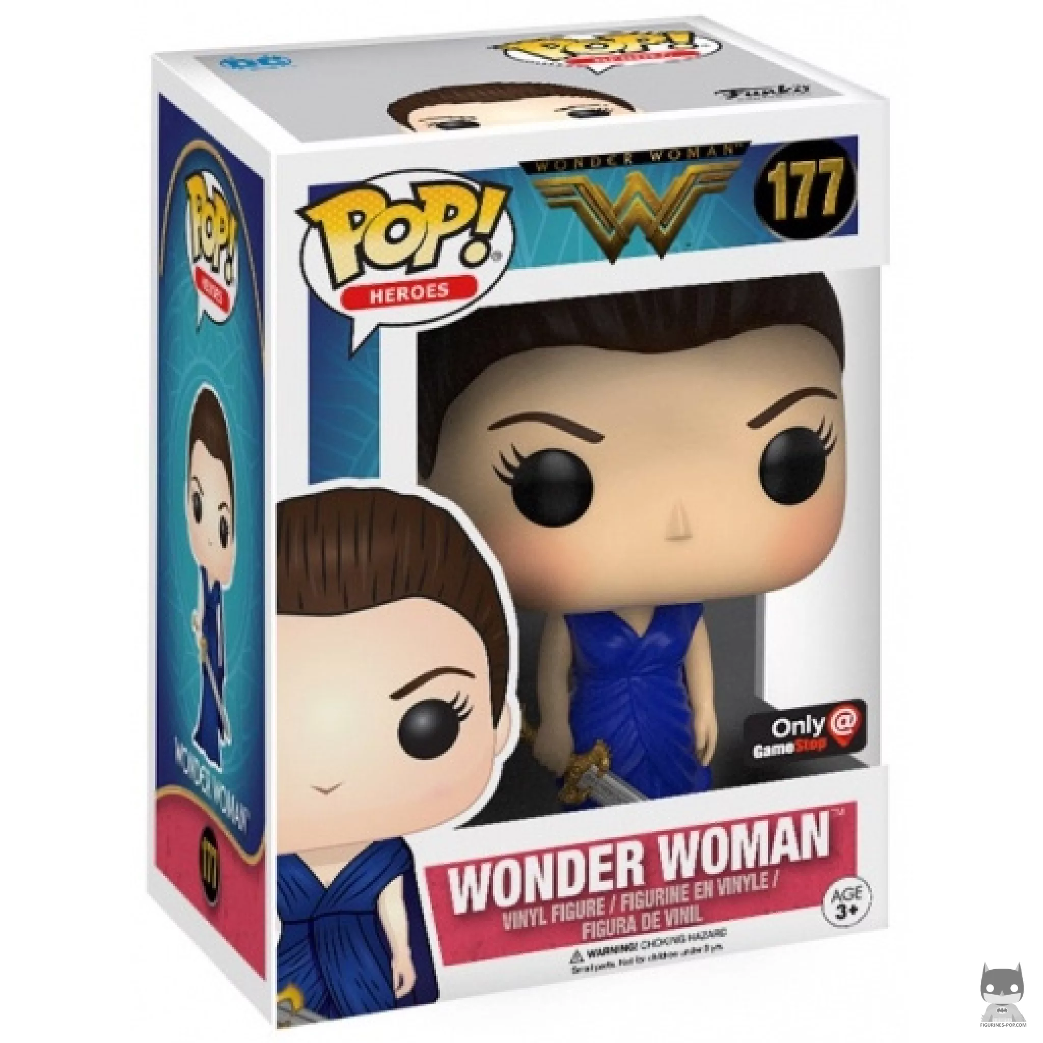 Figura Funko Pop! Wonder Woman (Vestido azul) en su caja