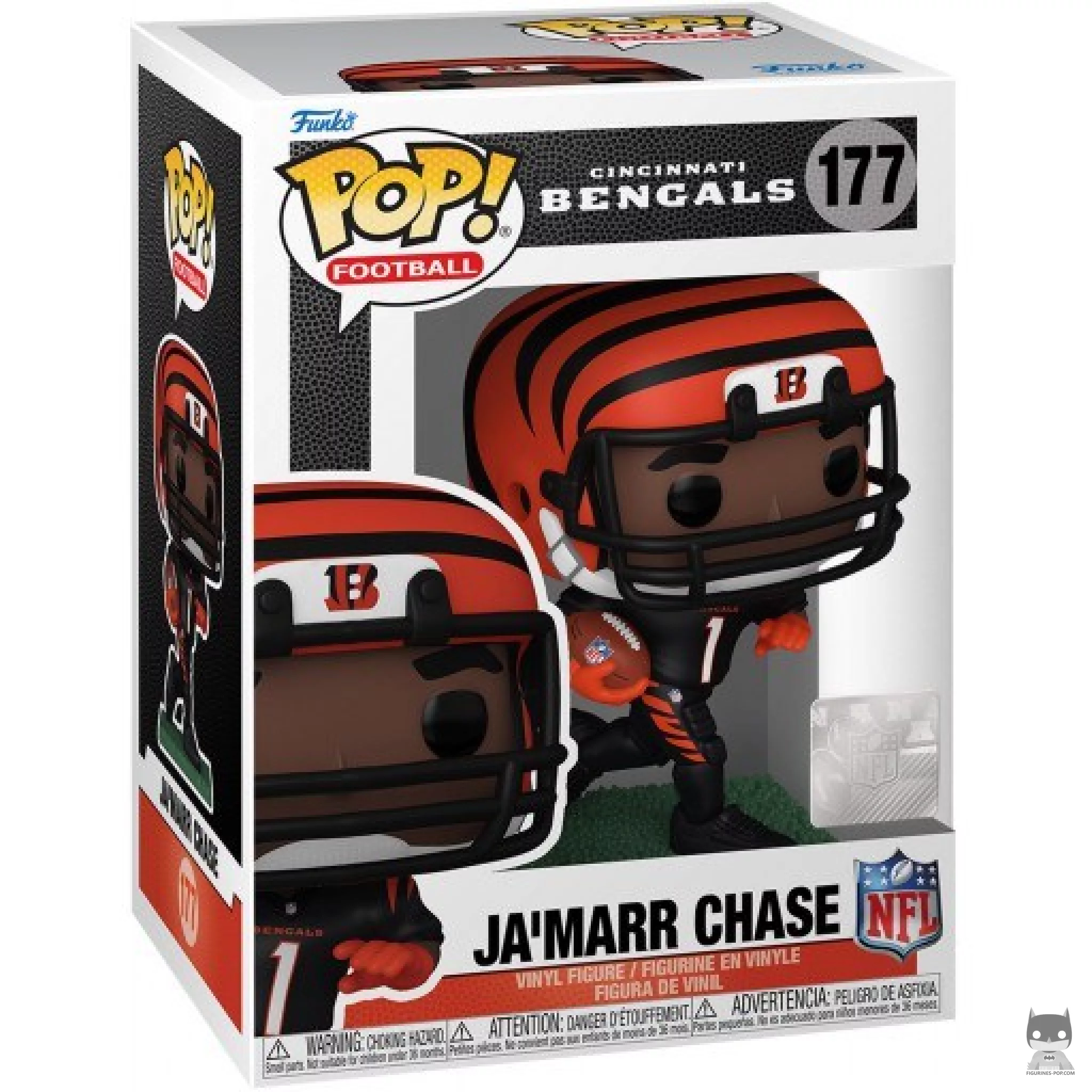 Figura Funko Pop! Ja'Marr Chase en su caja
