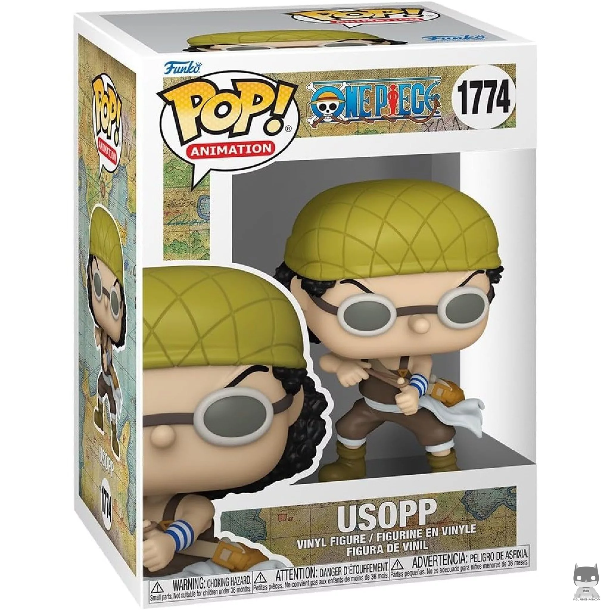 Figura Funko Pop! Usopp con goma elástica en su caja
