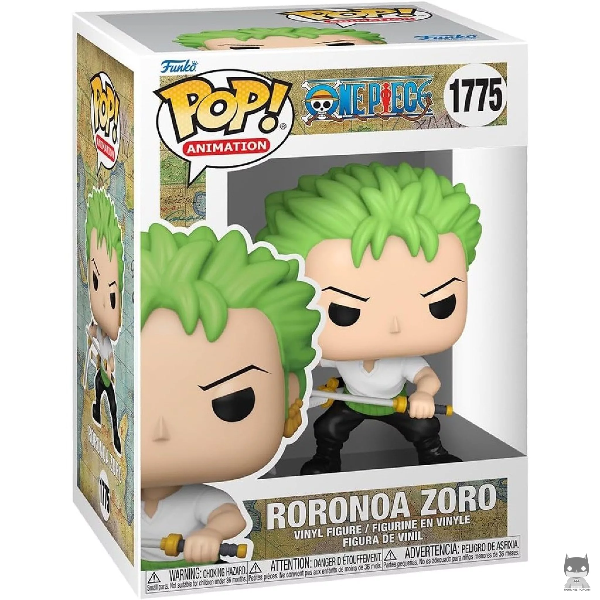 Figura Funko Pop! Roronoa Zoro (Estilo de dos espadas) en su caja