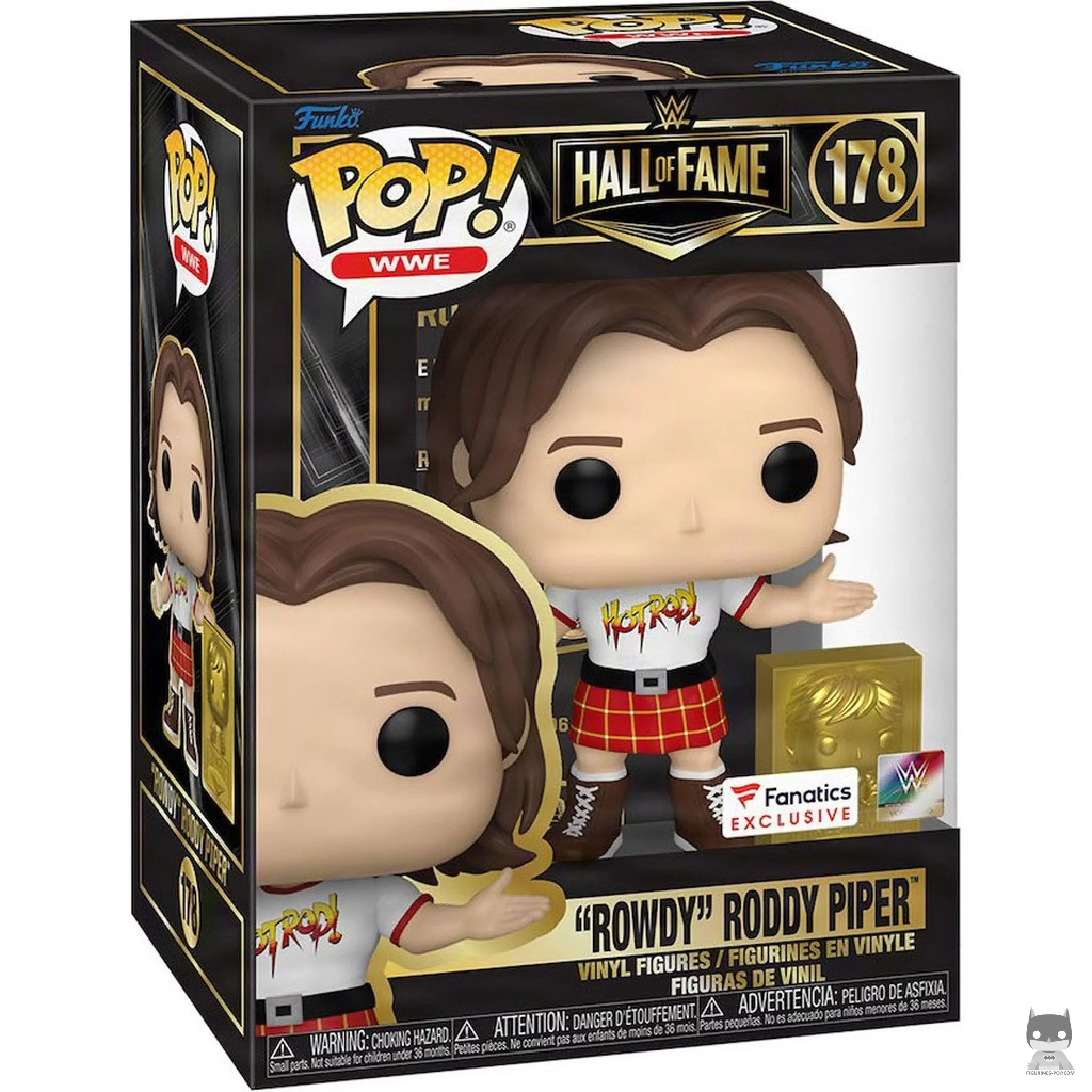 Figura Funko Pop! "Rowdy" Roddy Piper en su caja
