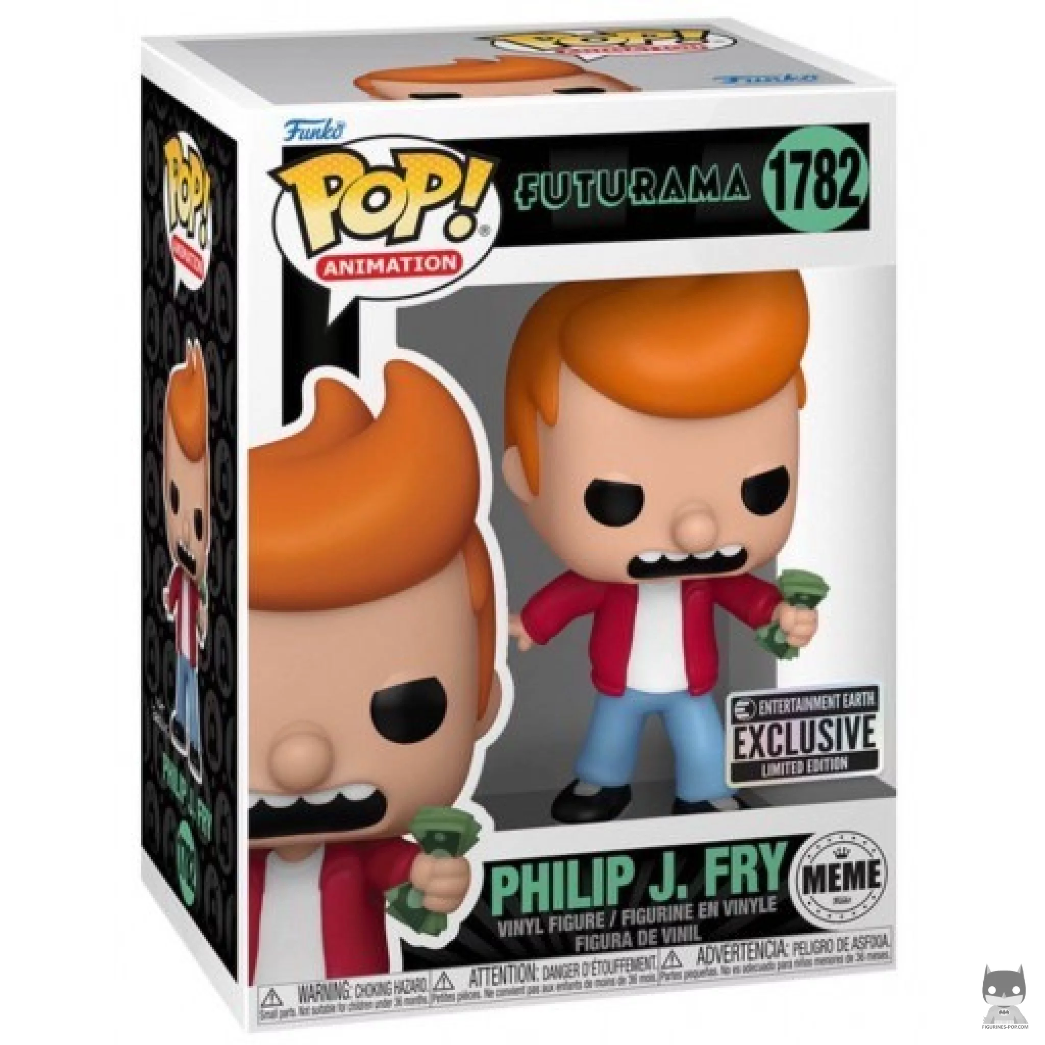 Figura Funko Pop! Philip J. Fry (Meme) "¡Cállate y toma mi dinero!" en su caja