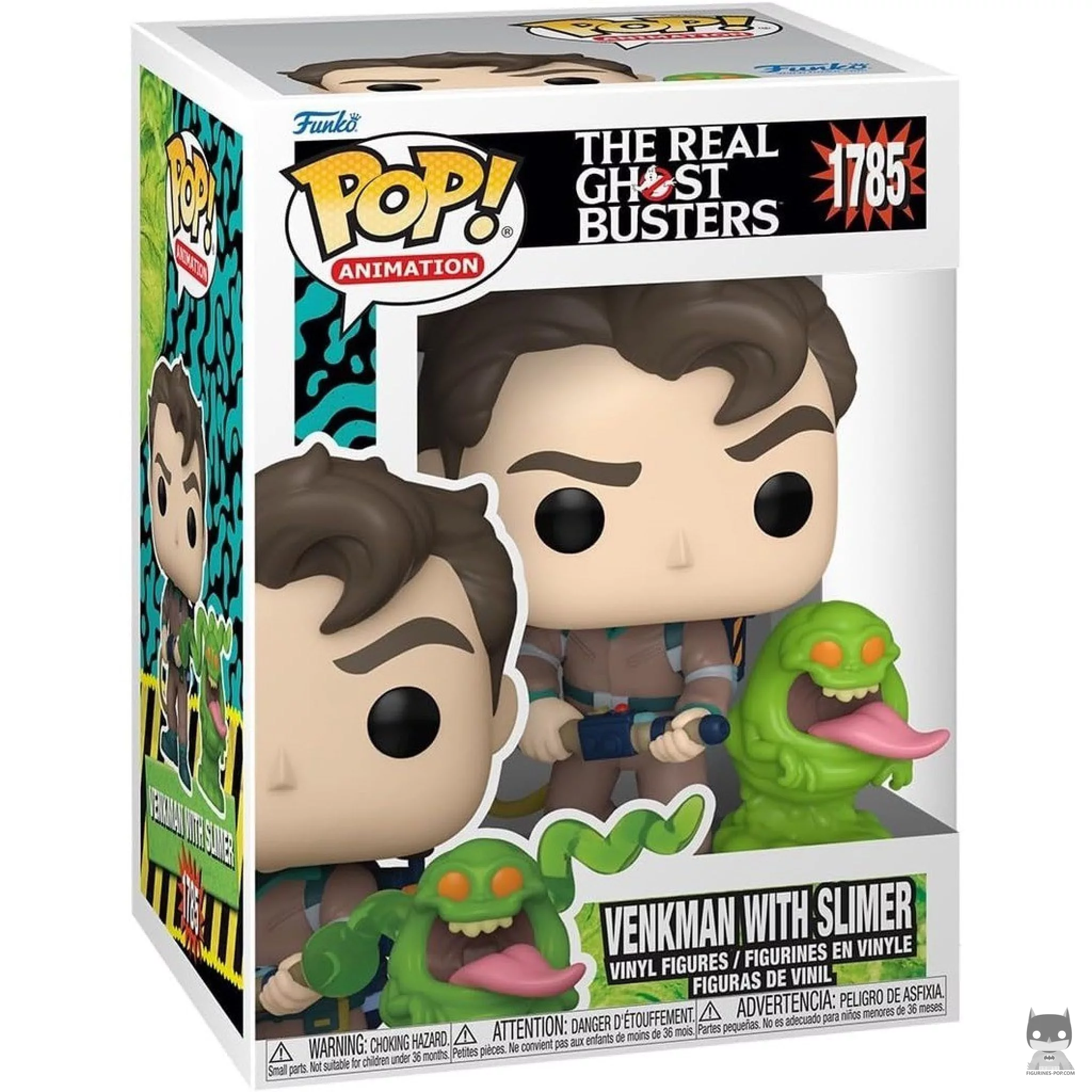Figura Funko Pop! Peter Venkman & Moquete en su caja